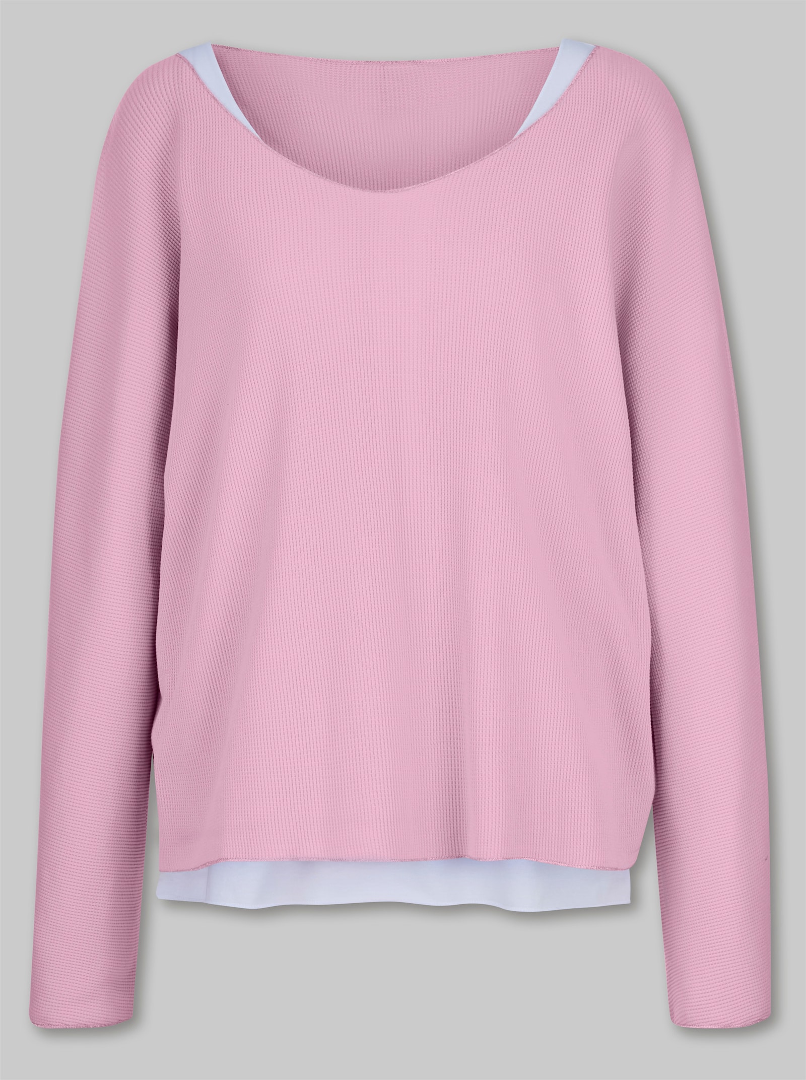 heine 2-in-1-Shirt aus Waffelpiqué - rosé