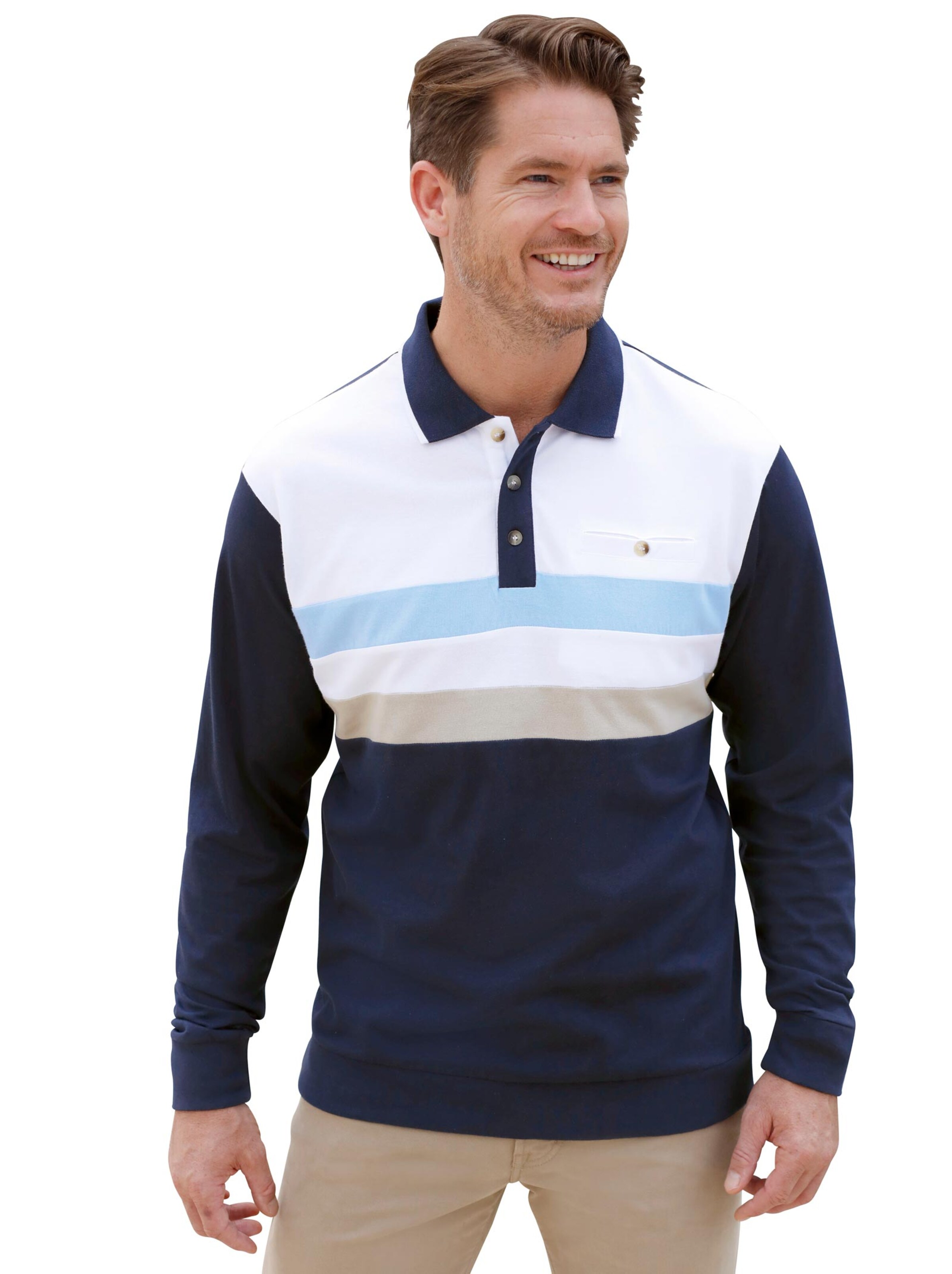 Poloshirt - marine-weiß