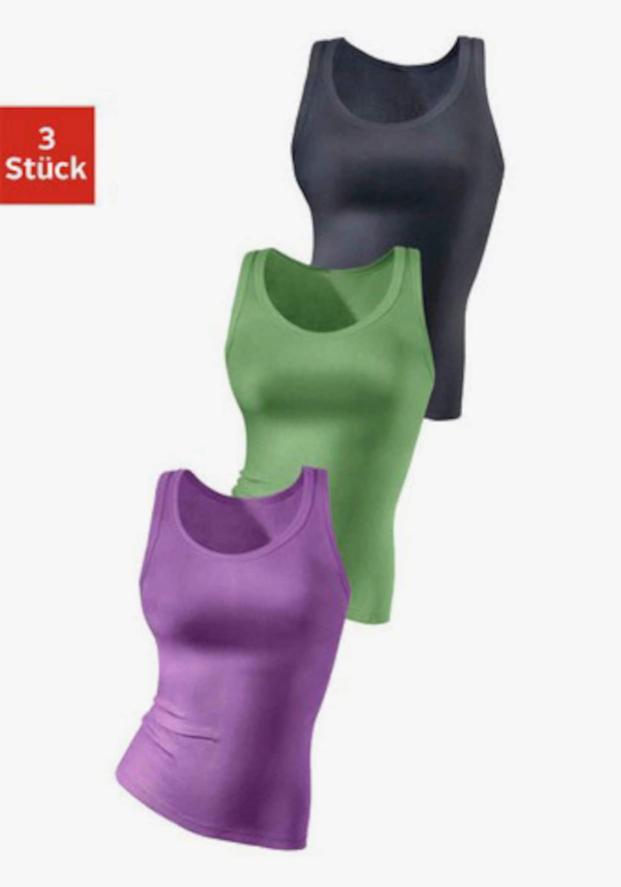 H.I.S Débardeur - parme, vert, anthracite