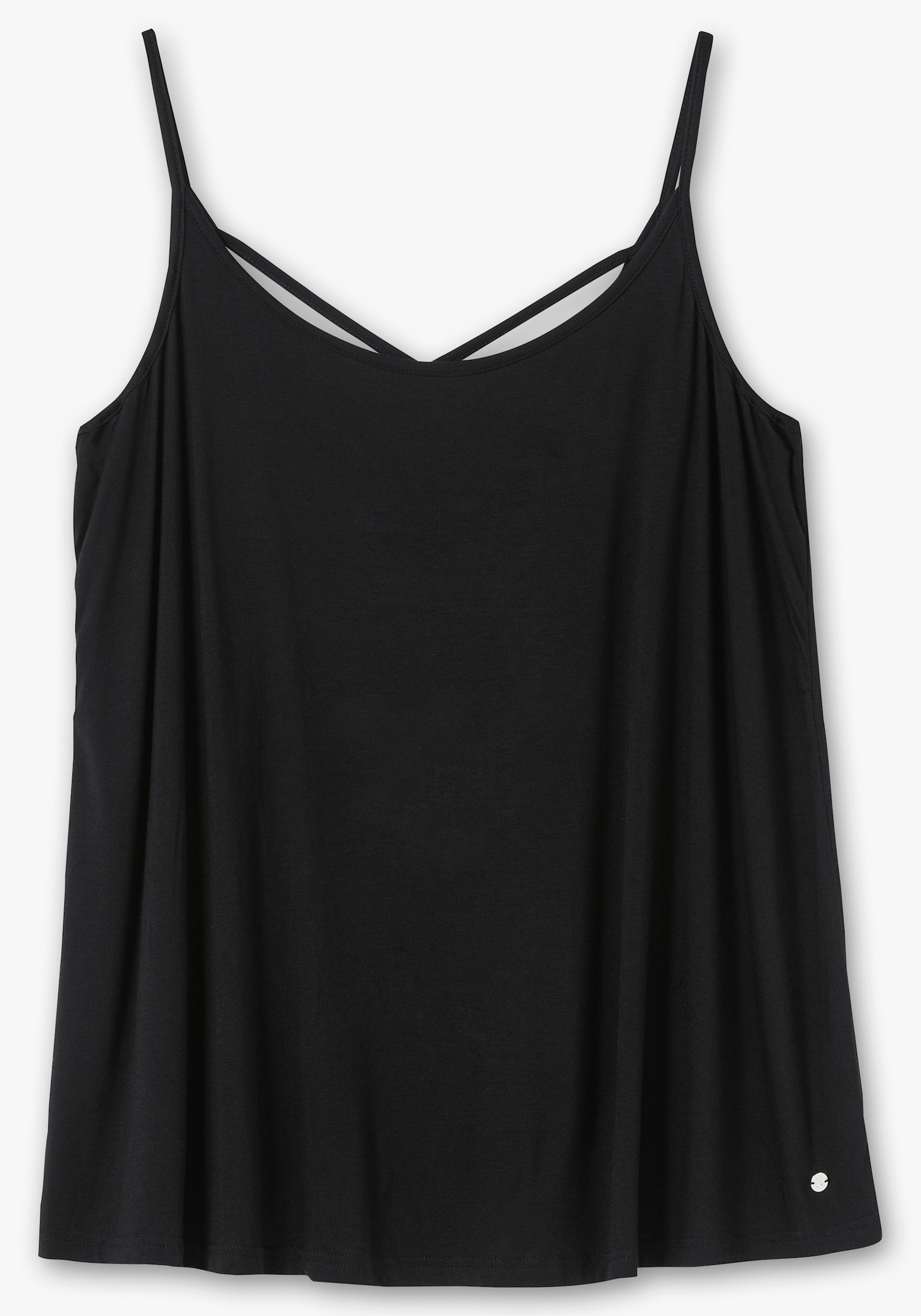 sheego Spaghettitop mit tiefem Rückenausschnitt - schwarz