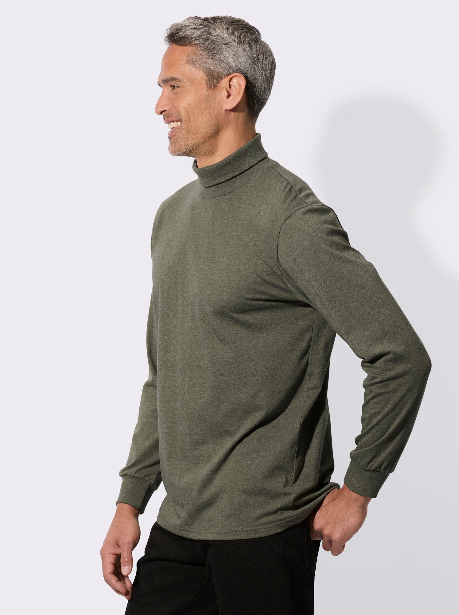 Colshirt - kaki gemêleerd