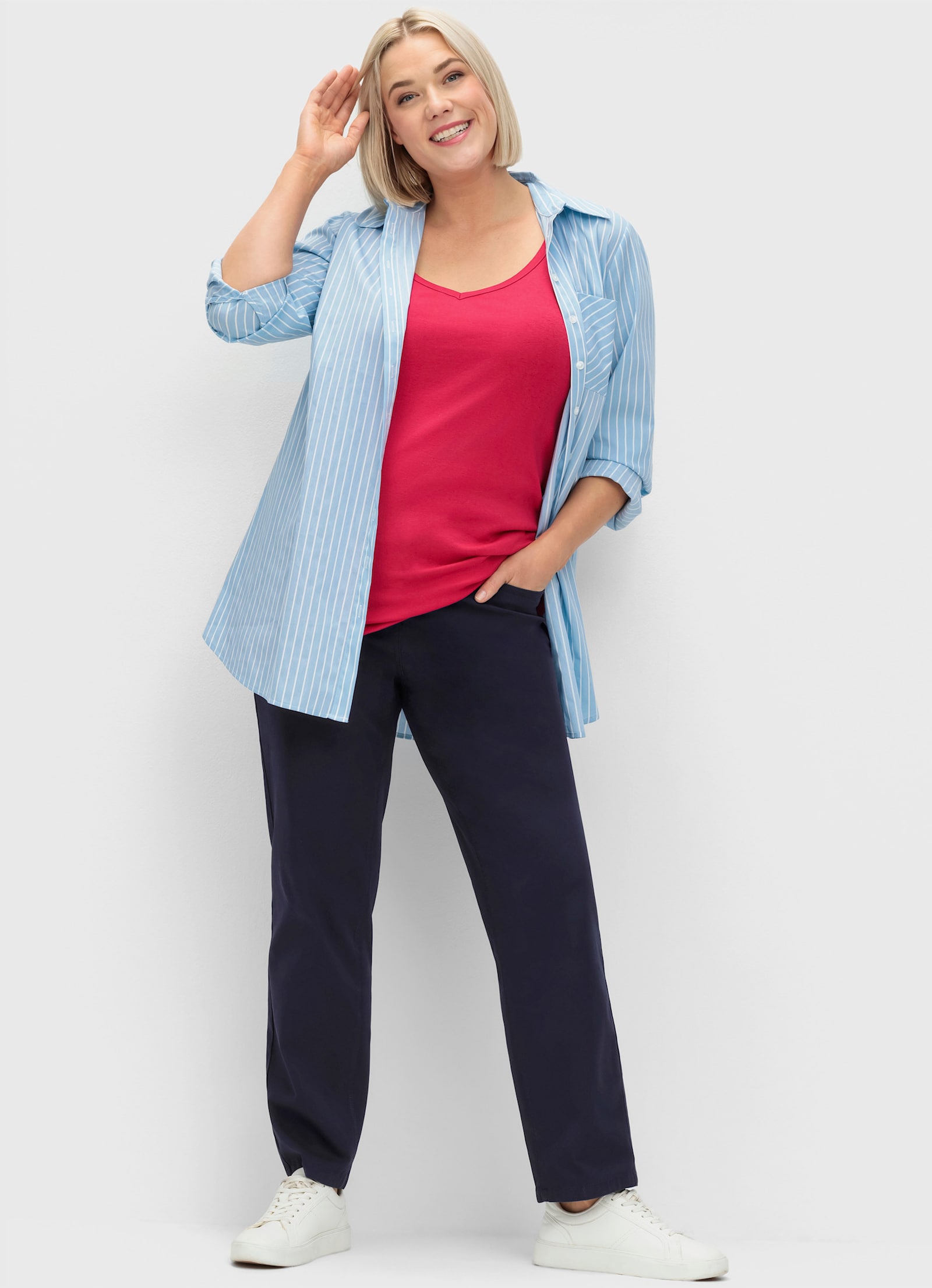 sheego Hose für kräftigere Oberschenkel - tiefblau