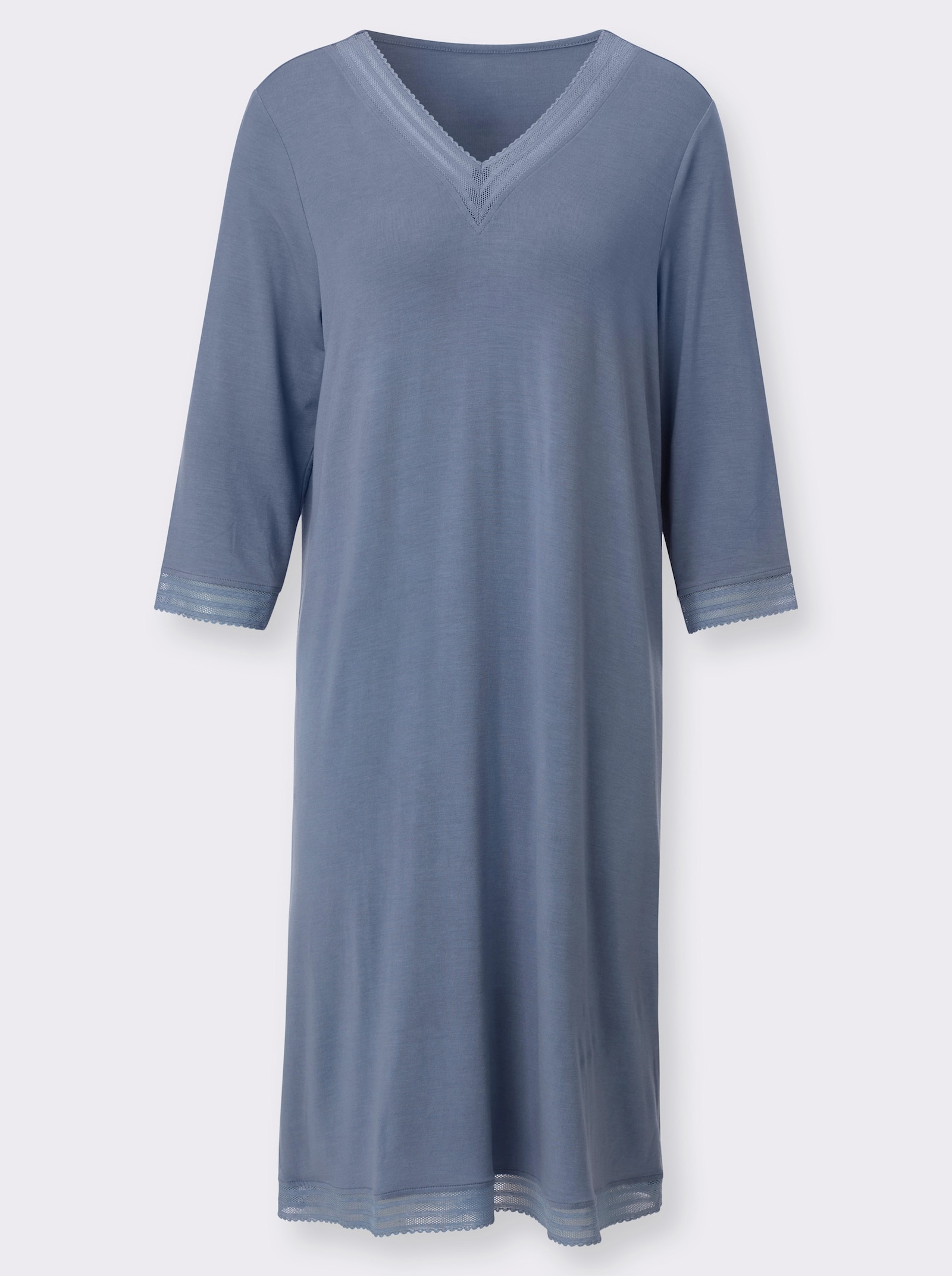 wäschepur Nachthemd mit Mesh-Spitze - taubenblau