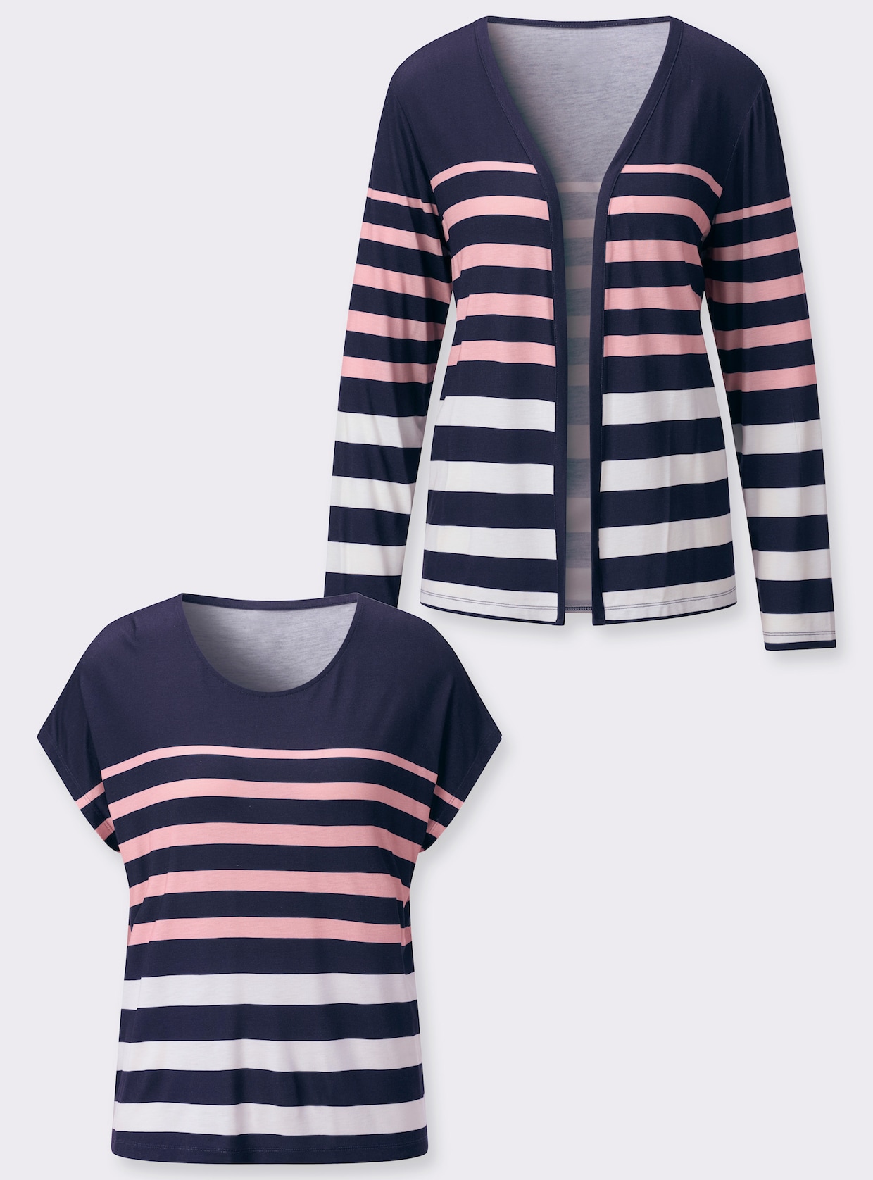 Twin-Set - marine-rosé-geringelt