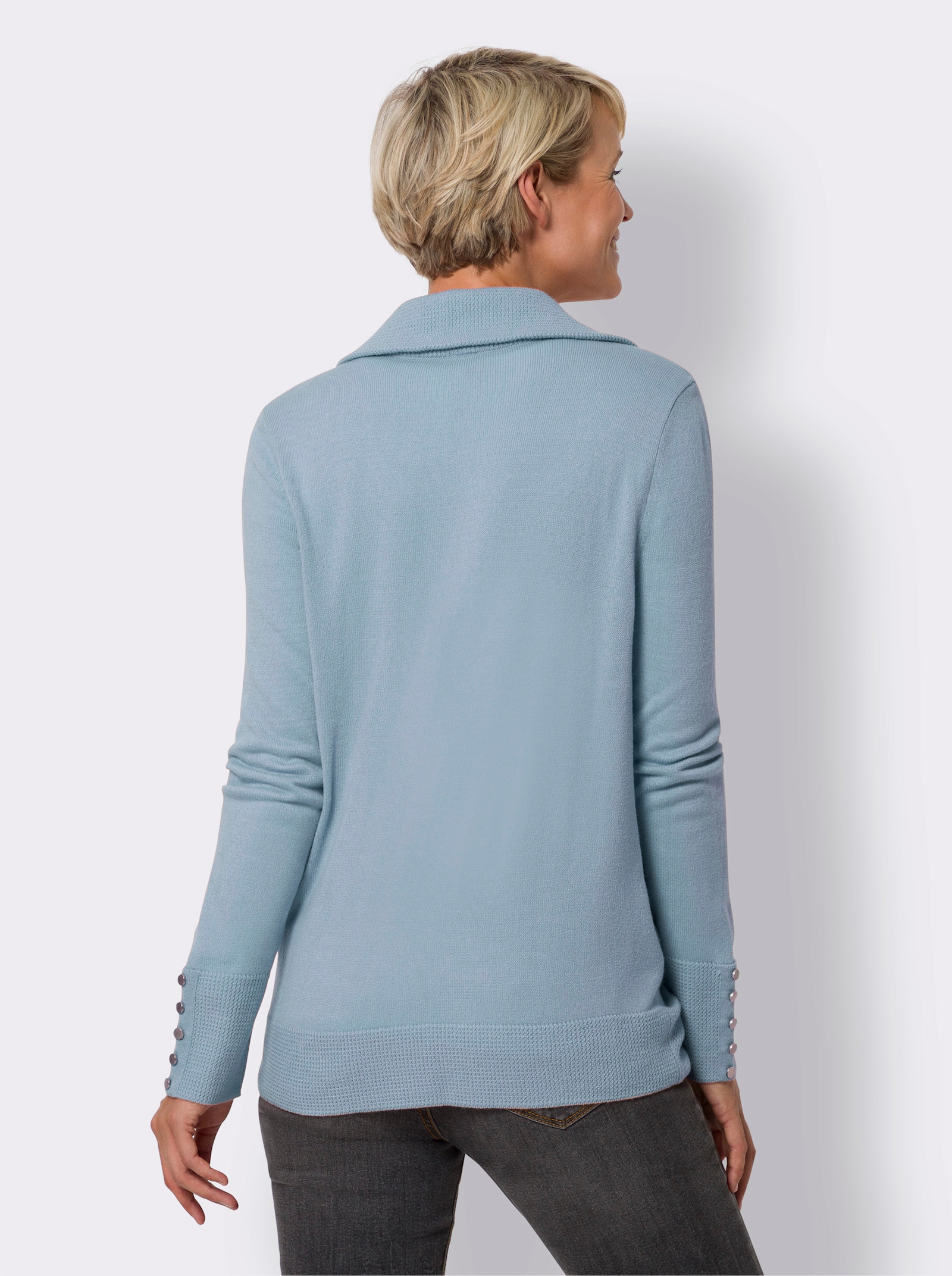 Vest met deelbare ritssluiting - ijsblauw