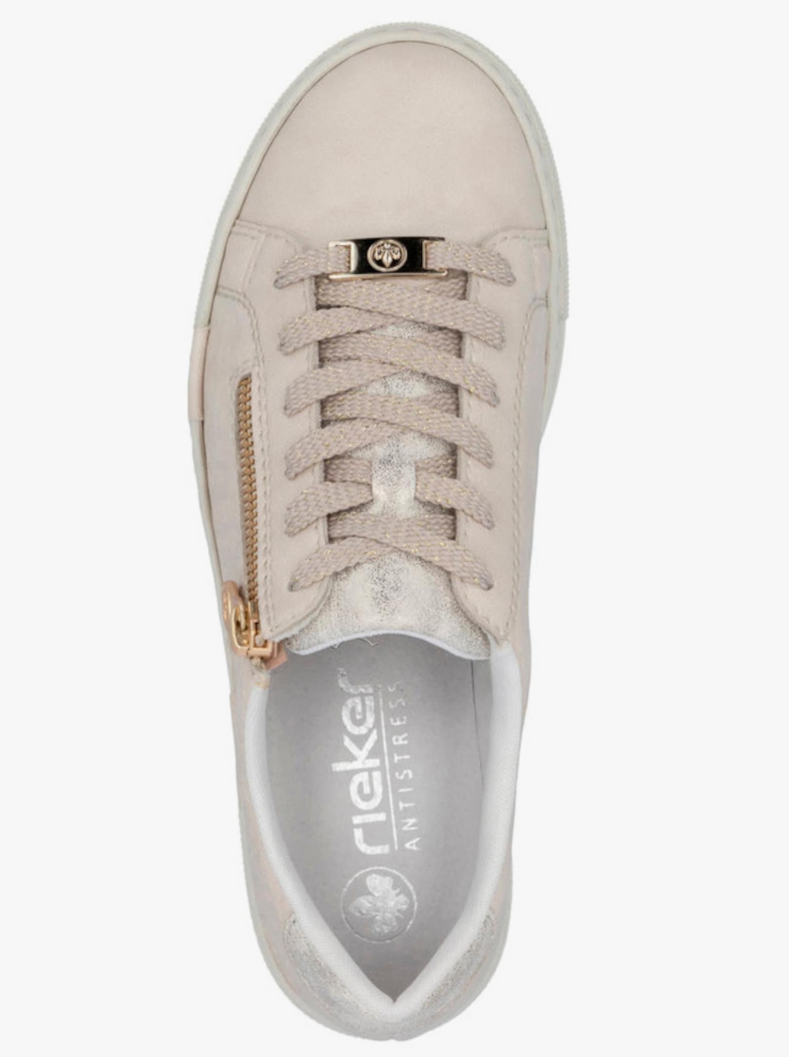 Rieker Sneaker mit seitlichem Reißverschluss - elfenbein