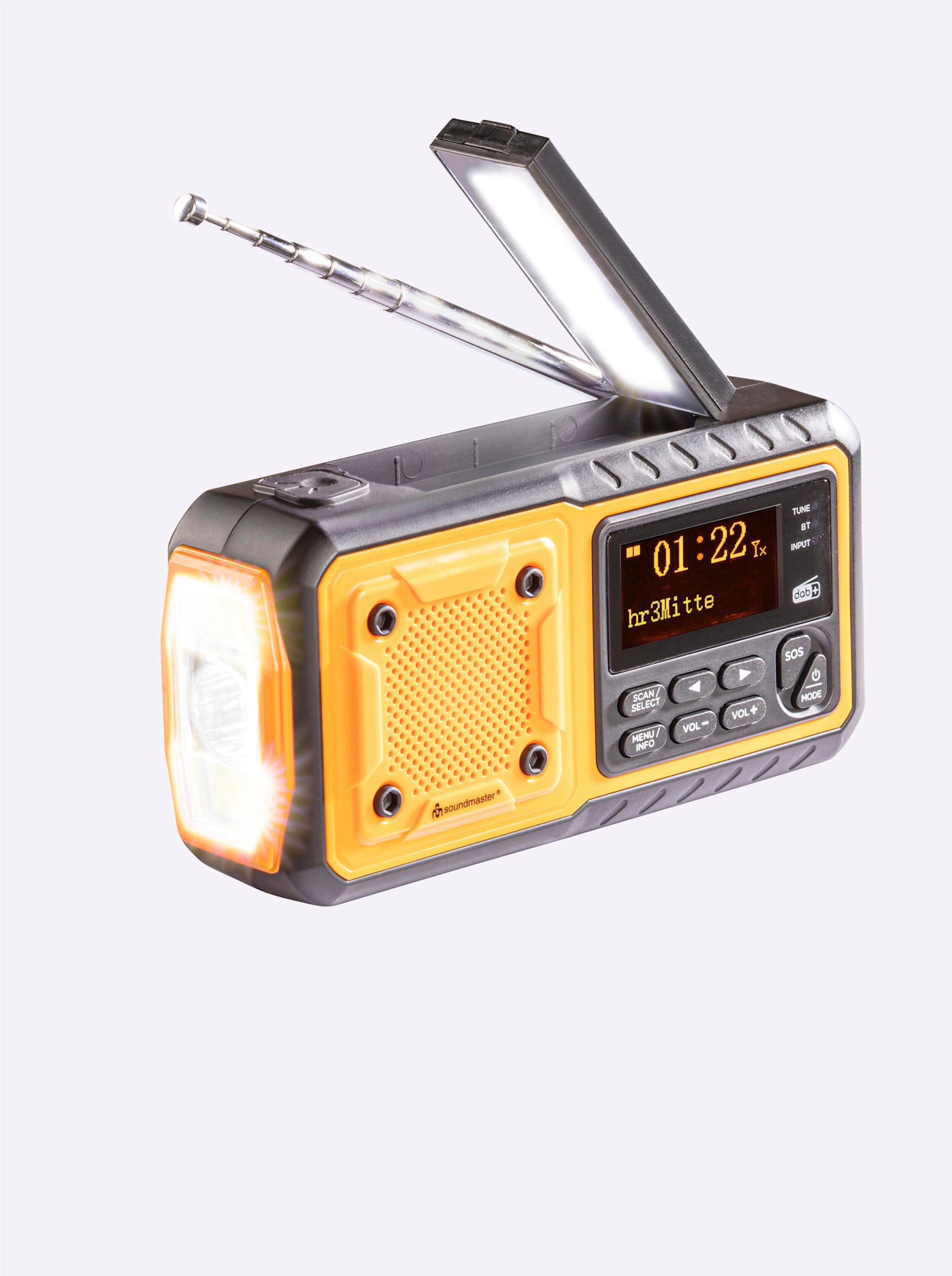 USB Y günstig Kaufen-Radio in orange-schwarz von soundmaster. Radio in orange-schwarz von soundmaster <![CDATA[Radio DAB+/UKW-PLL Notfall-Digitalradio mit eingebautem LI-Ion-Akku, Solarpanel und Dynamo zum Wiederaufladen. SV USB-Ausgang zum Laden eines mobilen Gerätes. Mit L