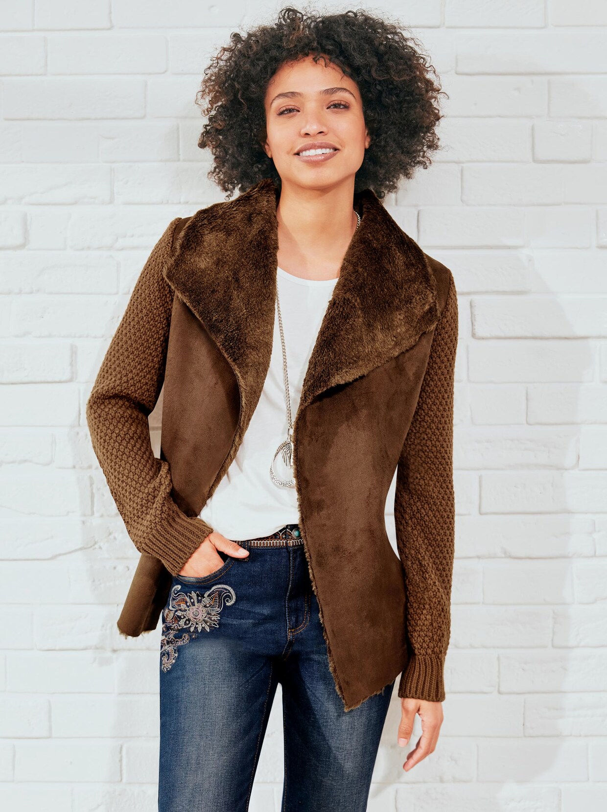 Linea Tesini Strickjacke - braun