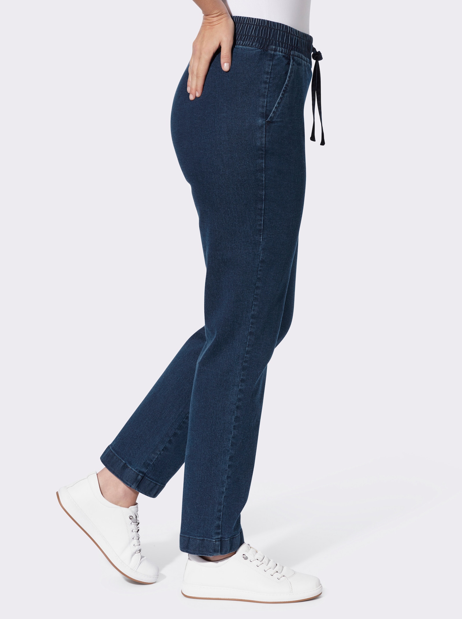 Jeans mit Rundum-Dehnbund - blue-stone-washed