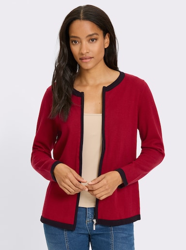 heine Fijn gebreid vest met ritssluiting - rood