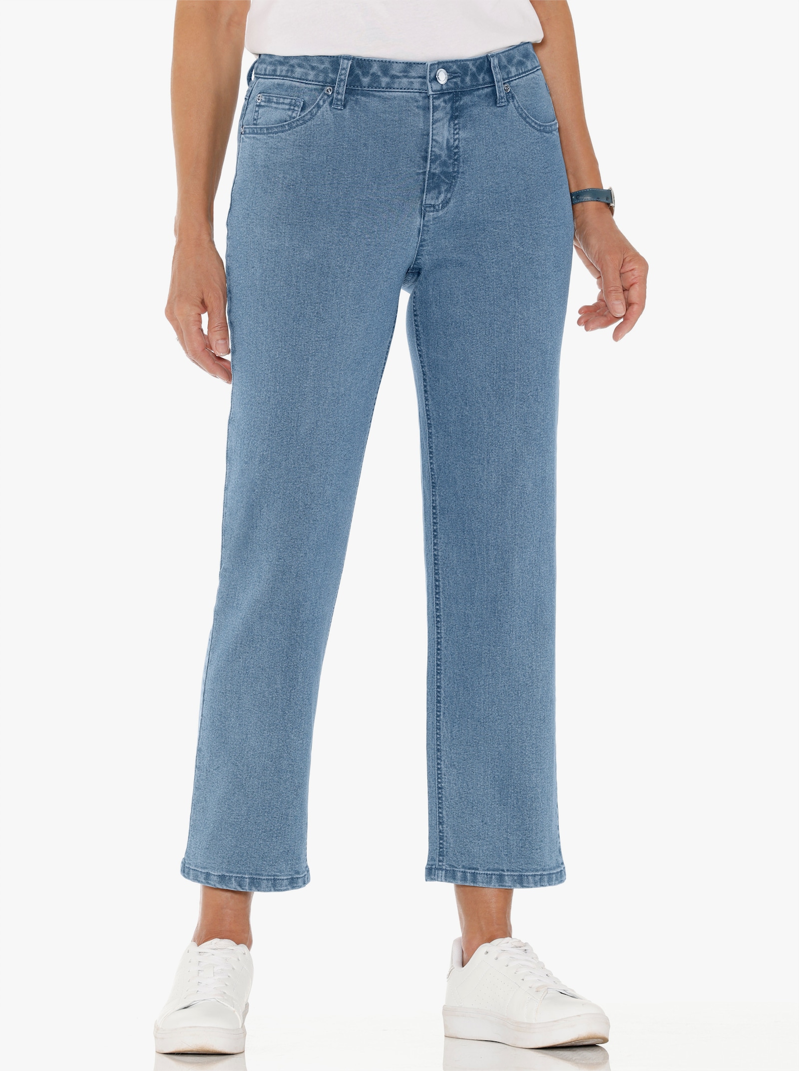 Jeans in knöchellanger Form - blue-bleached