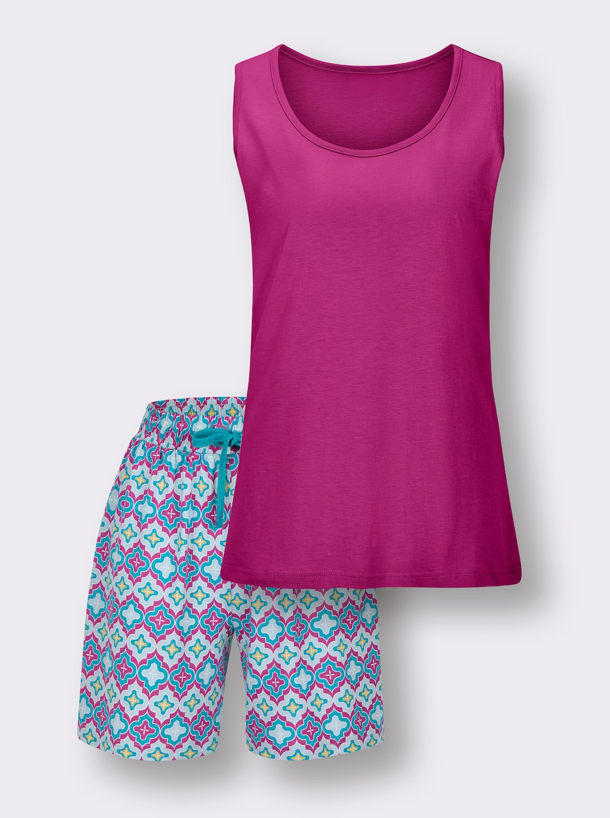 wäschepur Shorty - magenta-mint-bedruckt
