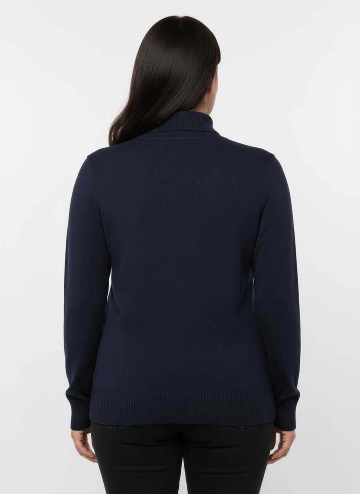 Rollkragenpullover aus Feinstrick - marine