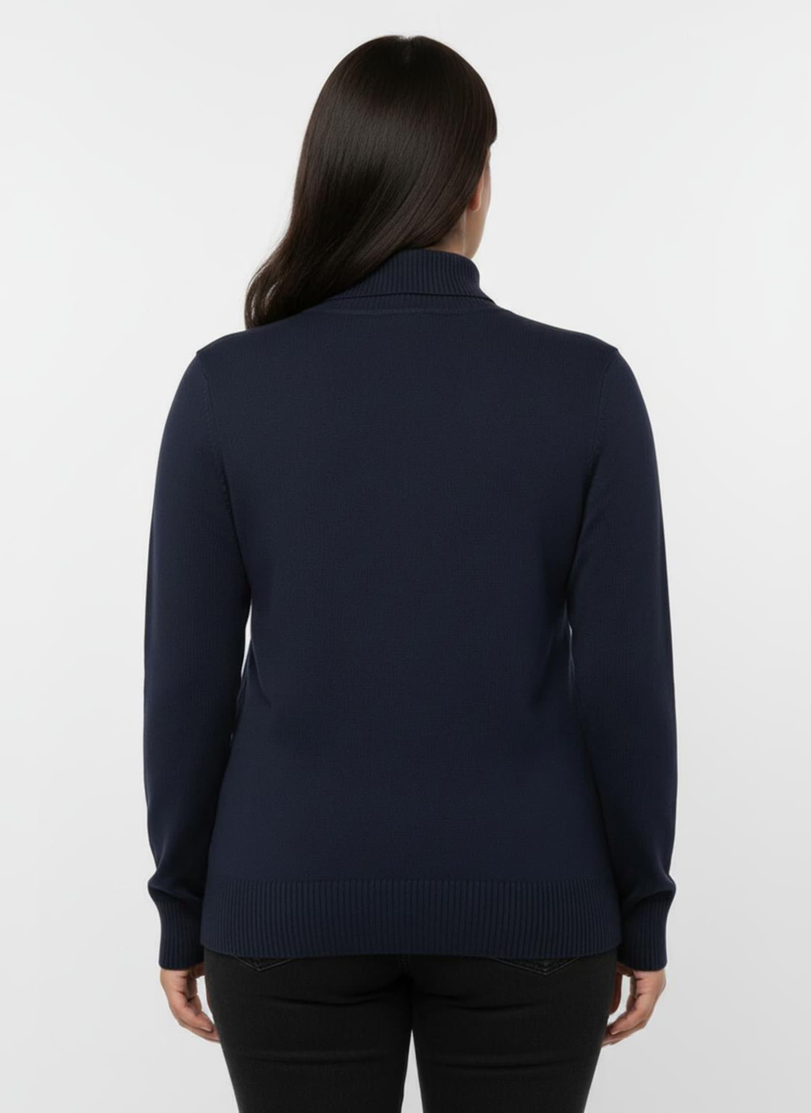 Rollkragenpullover aus Feinstrick - marine