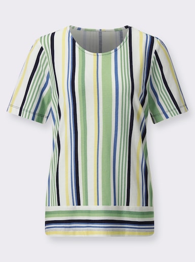 Streifenshirt - apfel-marine-geringelt