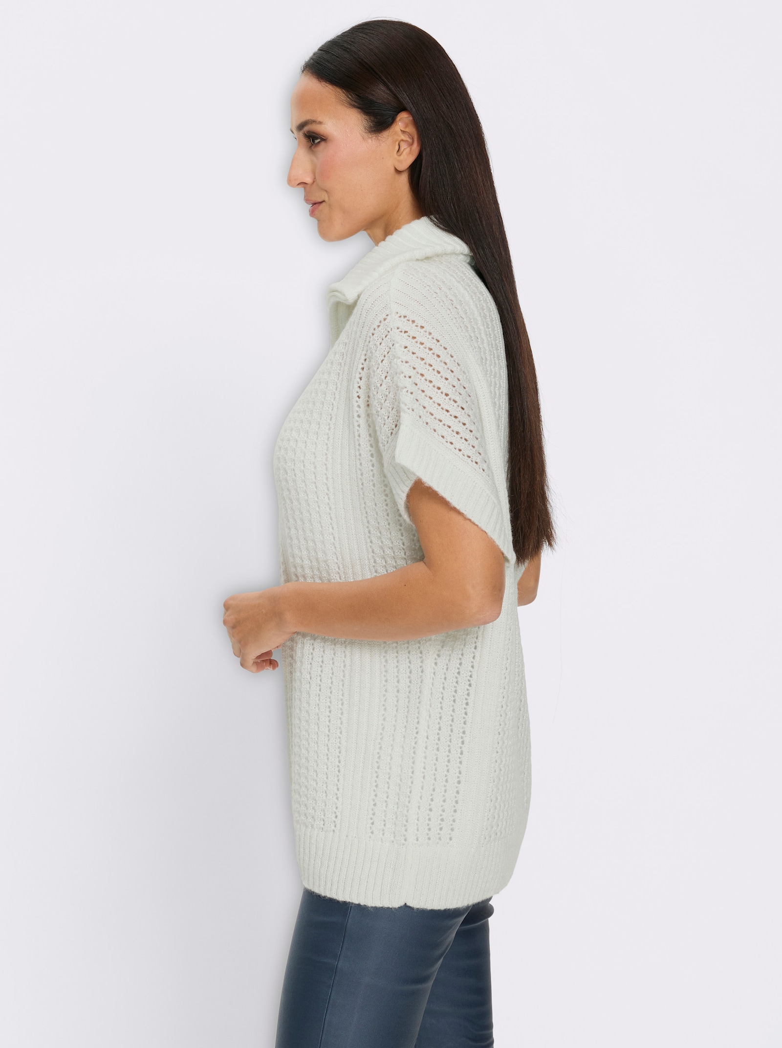 heine Strickjacke mit Fledermausärmel, kurz - ecru