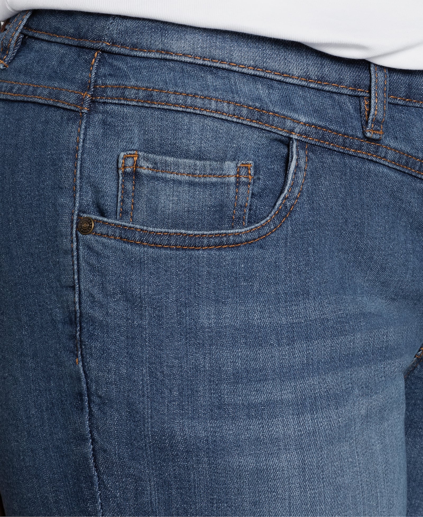 sheego Gerade Jeans mit Used-Effekten - blue denim