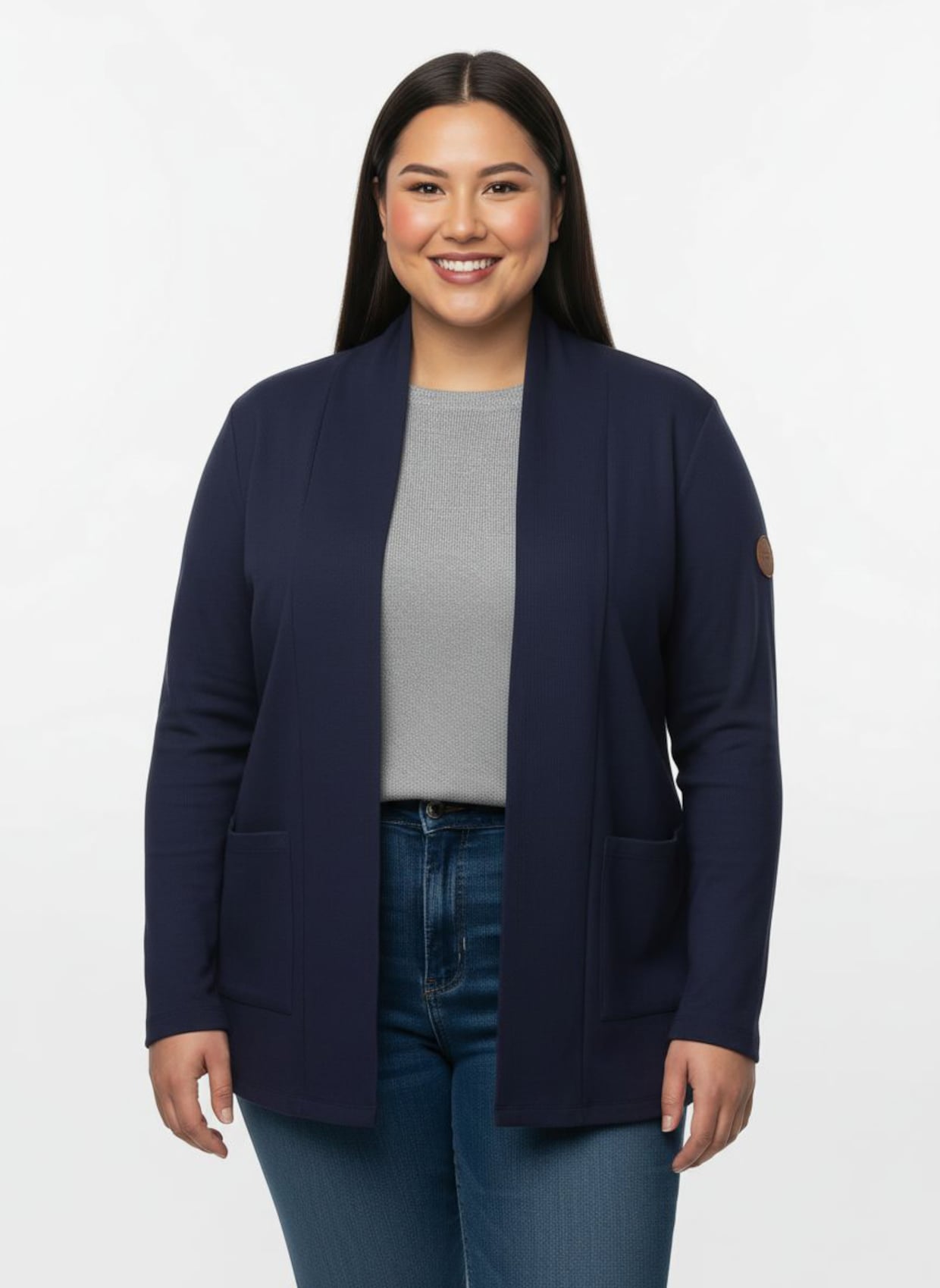 Shirtjacke mit Schalkragen - marine