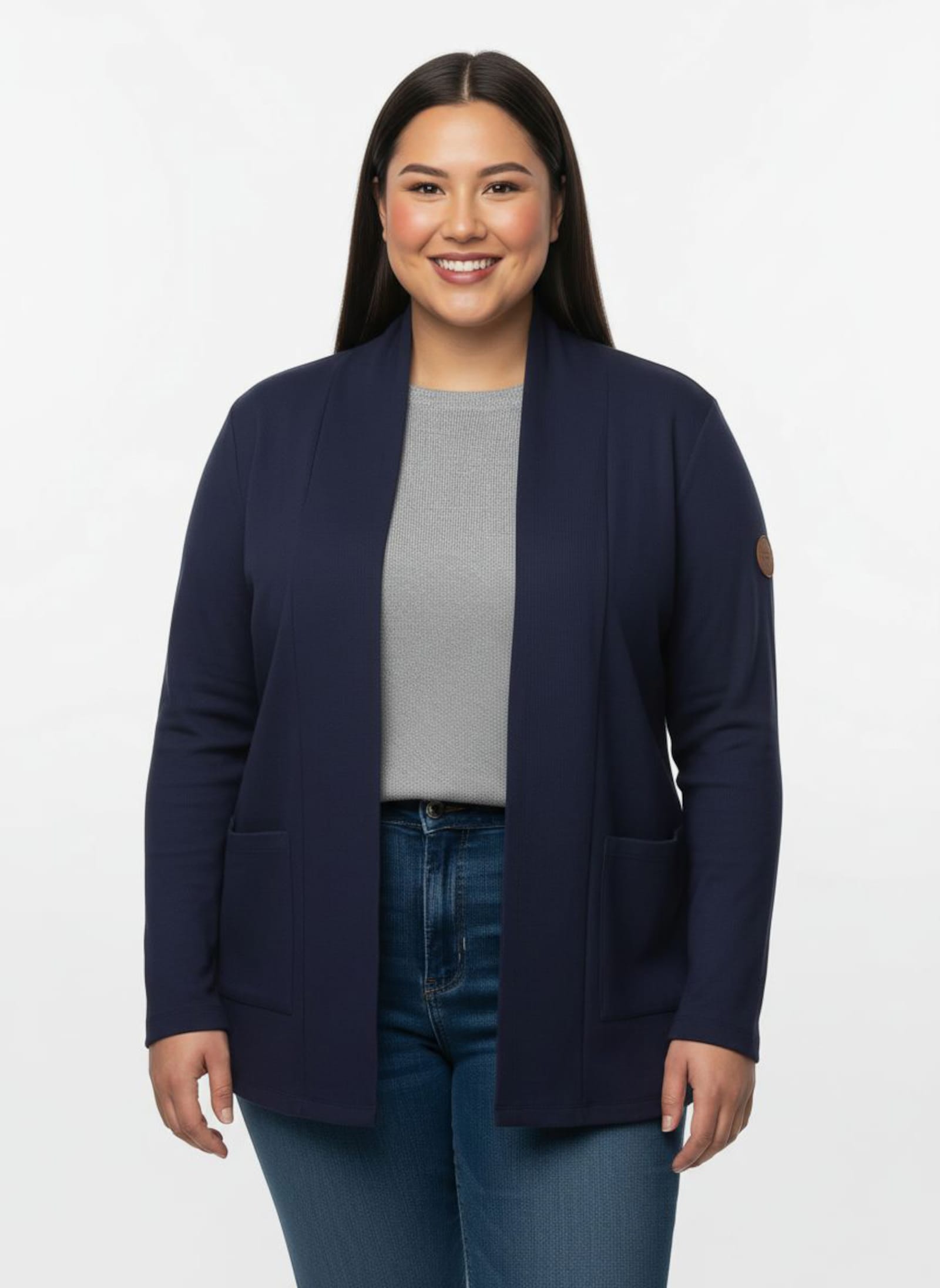 Shirtjacke mit Schalkragen - marine