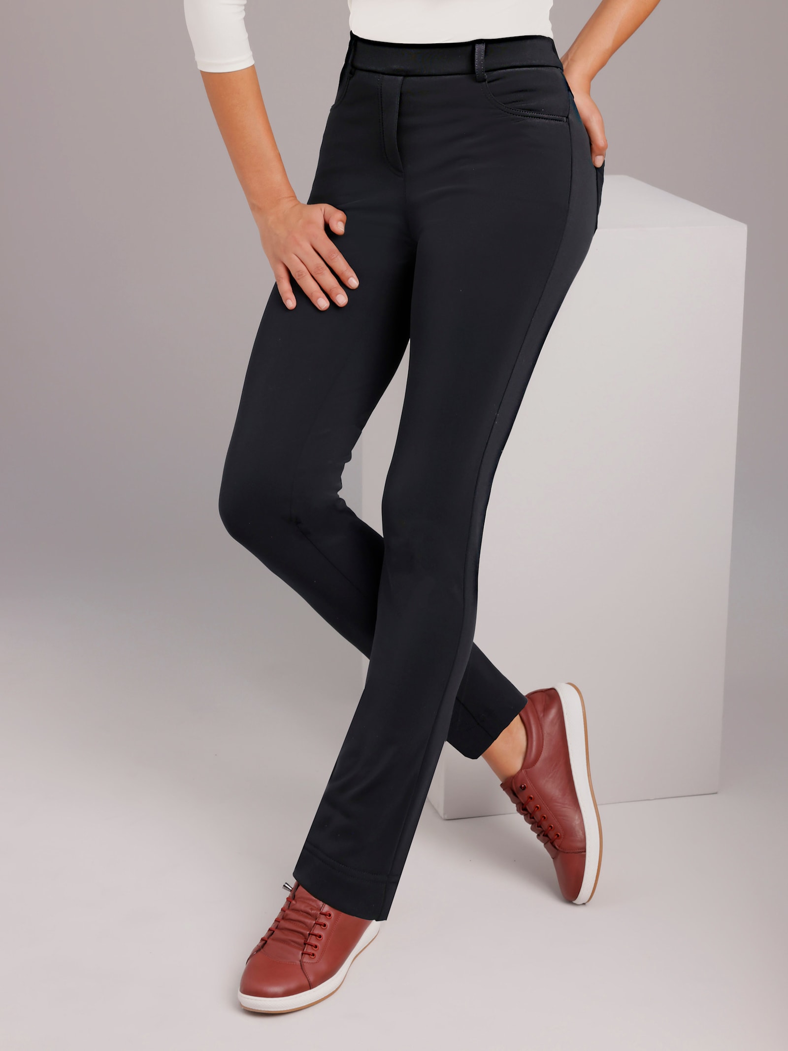 CREATION L PREMIUM Thermohose mit Stretch-Anteil - schwarz