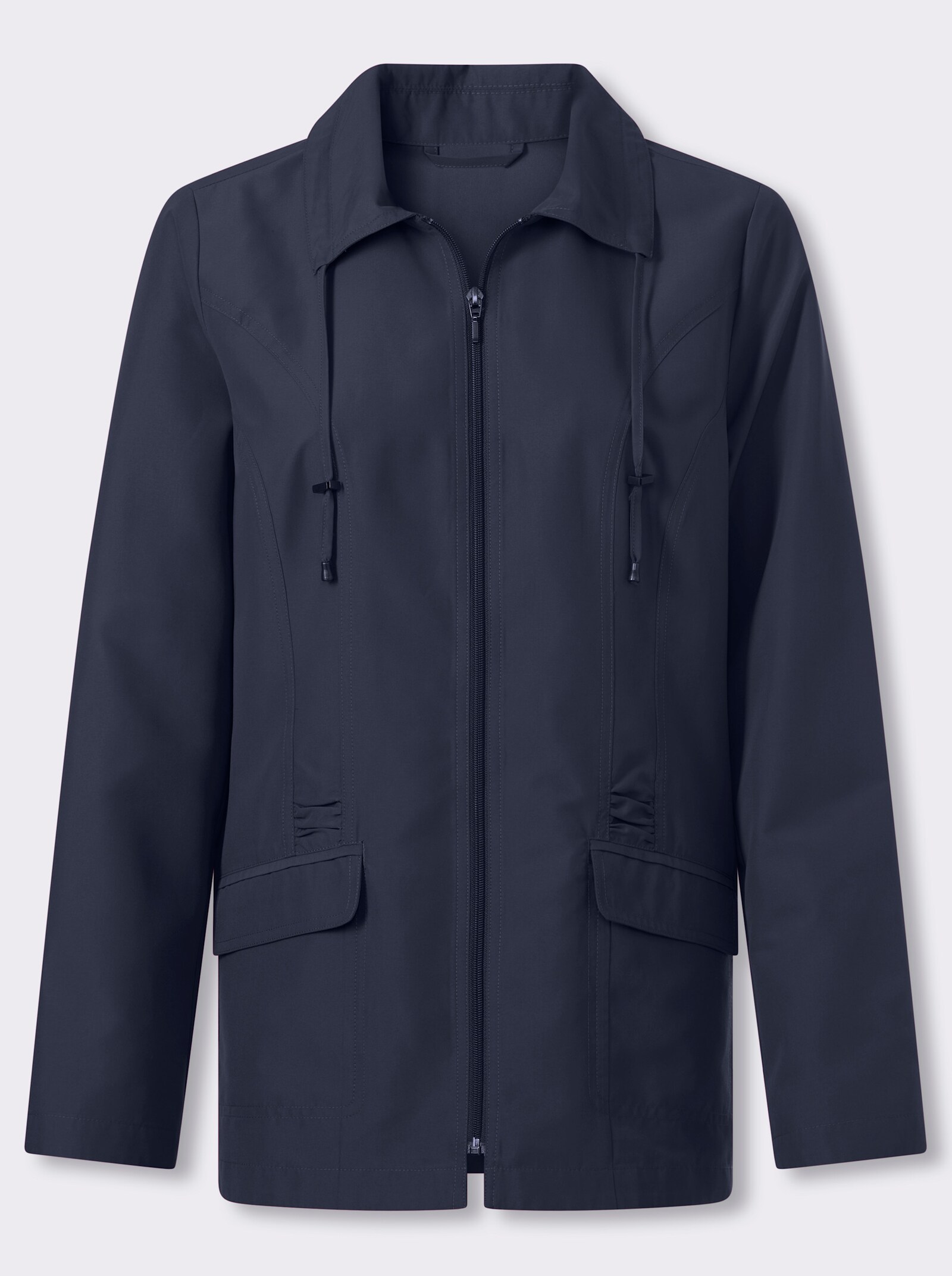 Jacke mit Raffungen im Vorderteil - marine