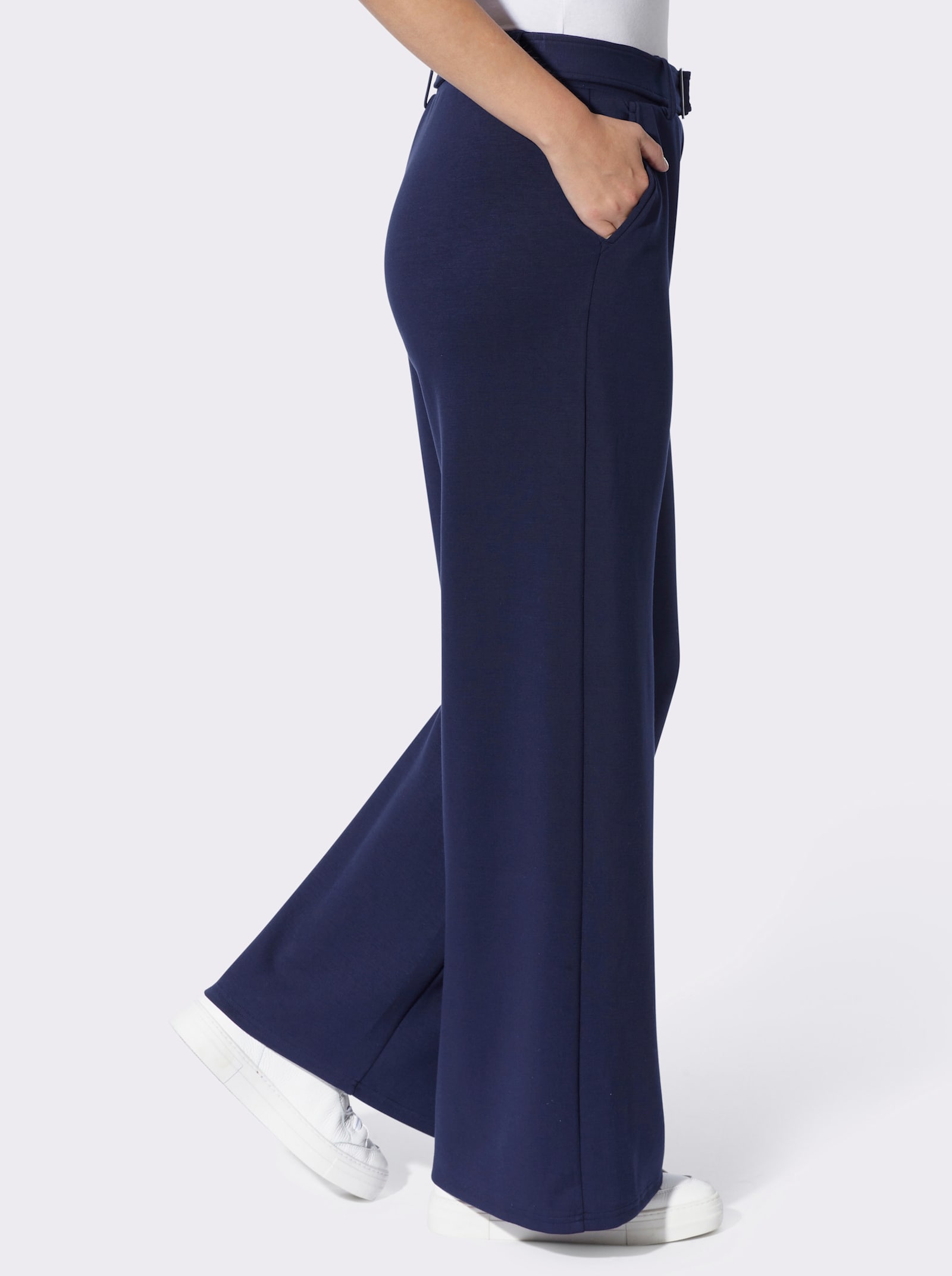 heine Jerseyhose mit Gürtel - marine