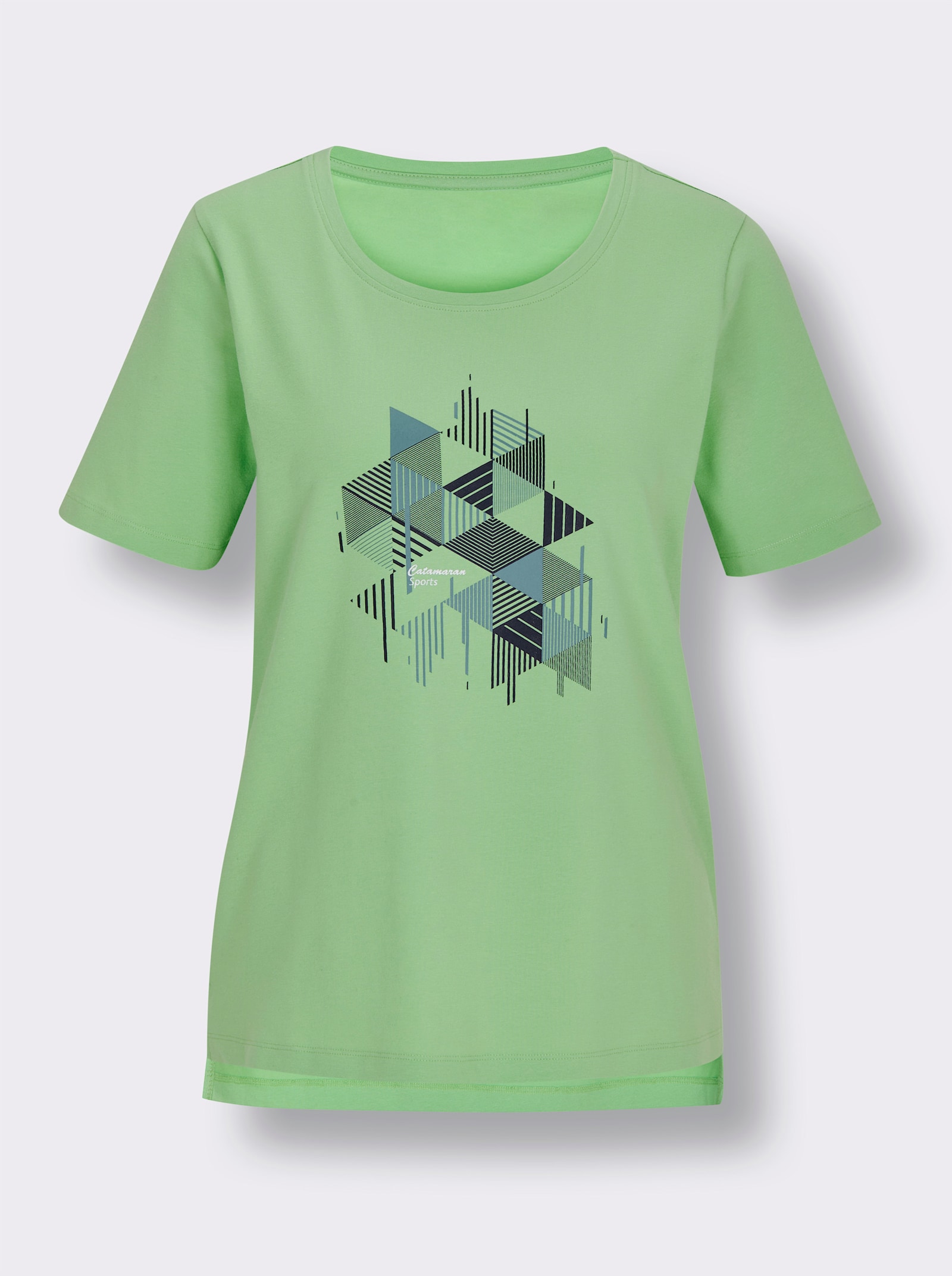 Catamaran Sports Freizeitshirt , hinten modisch länger - reseda