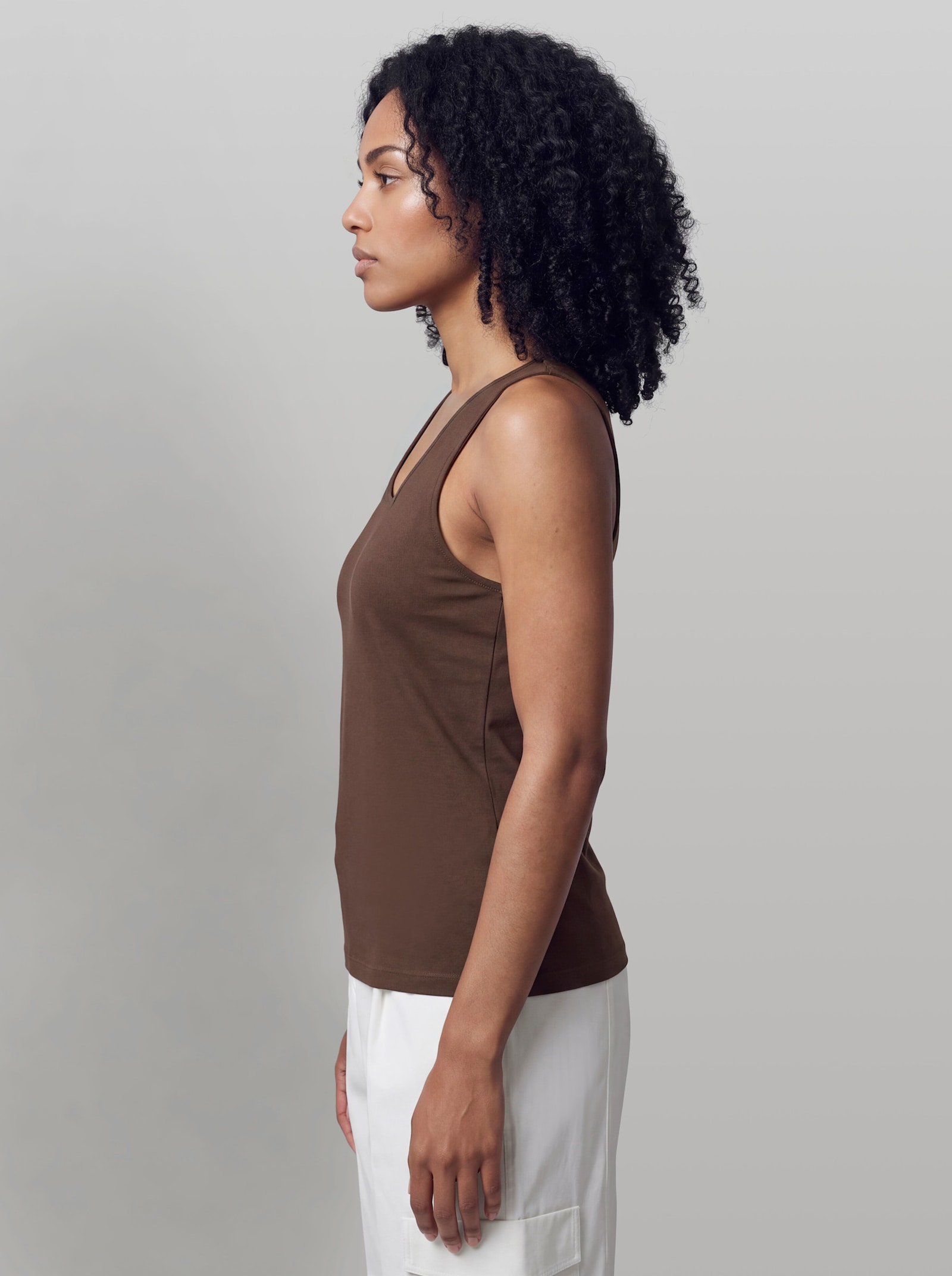 heine Shirttop mit Rundhals-Ausschnitt - schoko