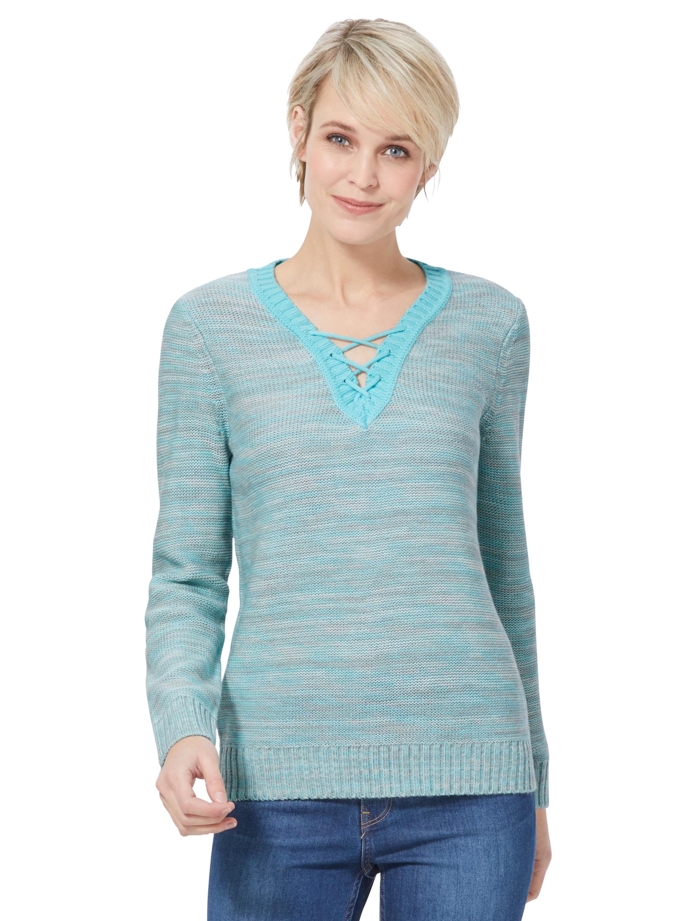 Pullover - türkis-meliert