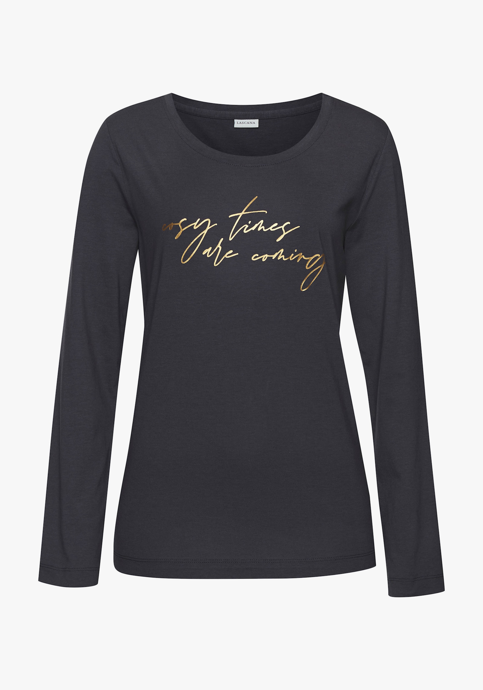 LASCANA Pyjamaoberteil - anthrazit