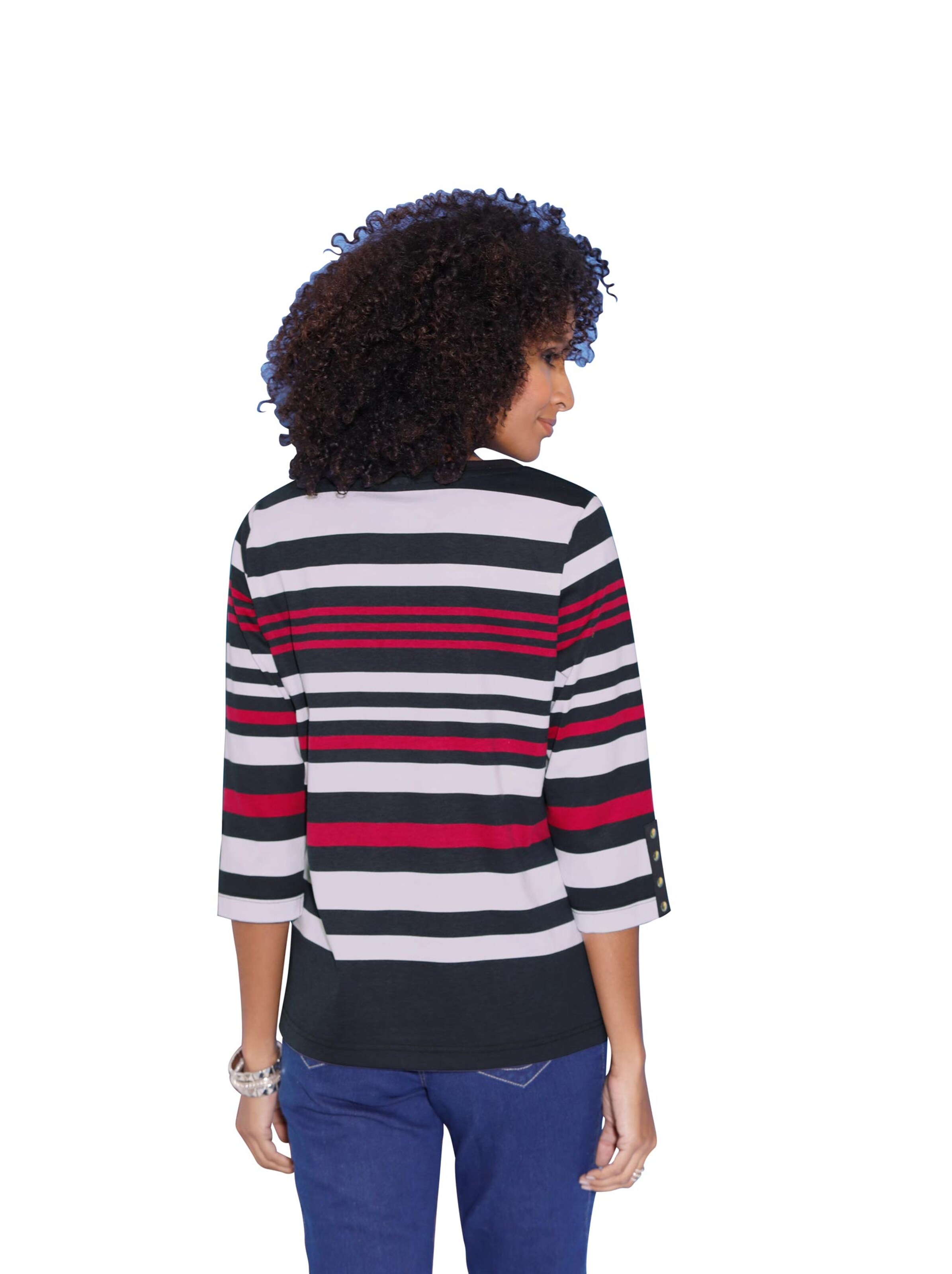 Shirt - marine-rot-gestreift