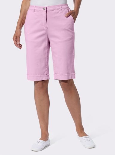 Jeansbermudas mit Dehnbund hinten - rosé