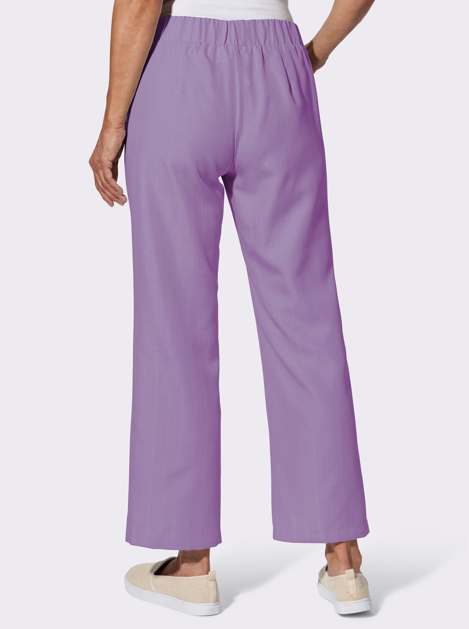 Schlupfhose in Leinen-Optik - lavendel