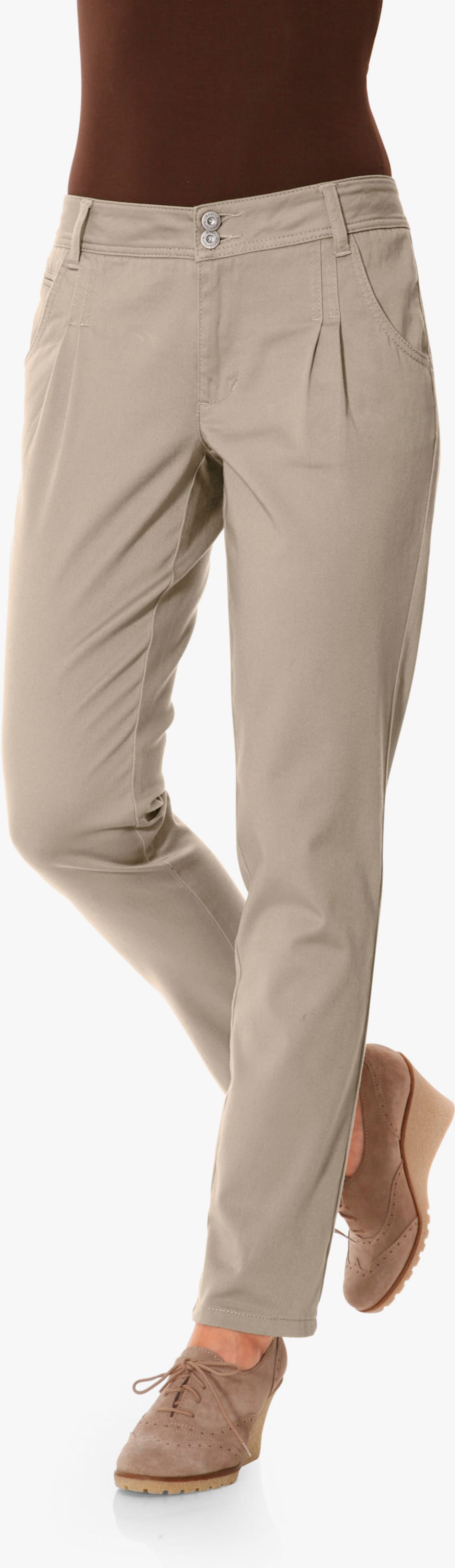heine Pantalon chino, coupe carotte - sable