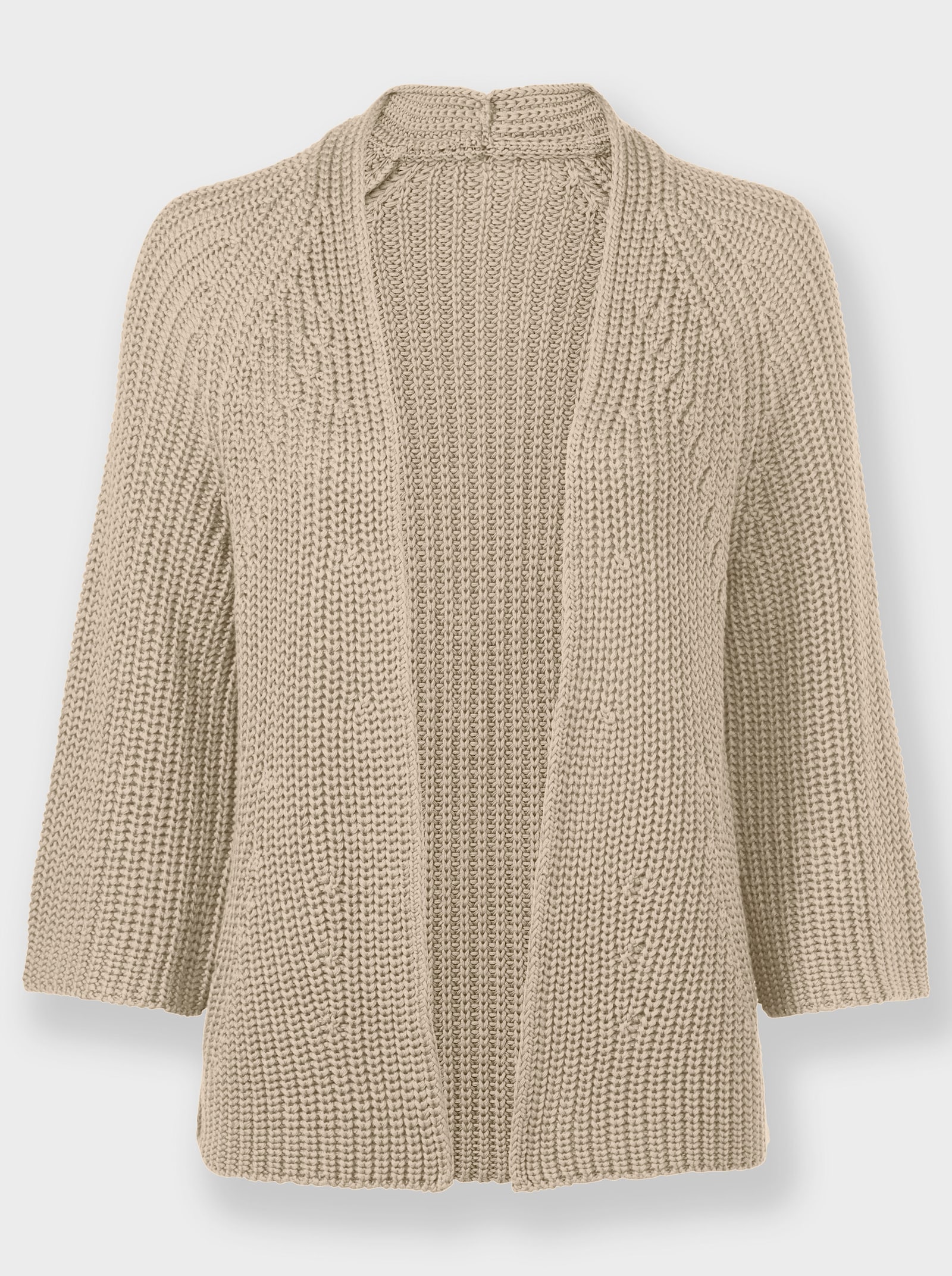heine Cardigan in offener Form - sand