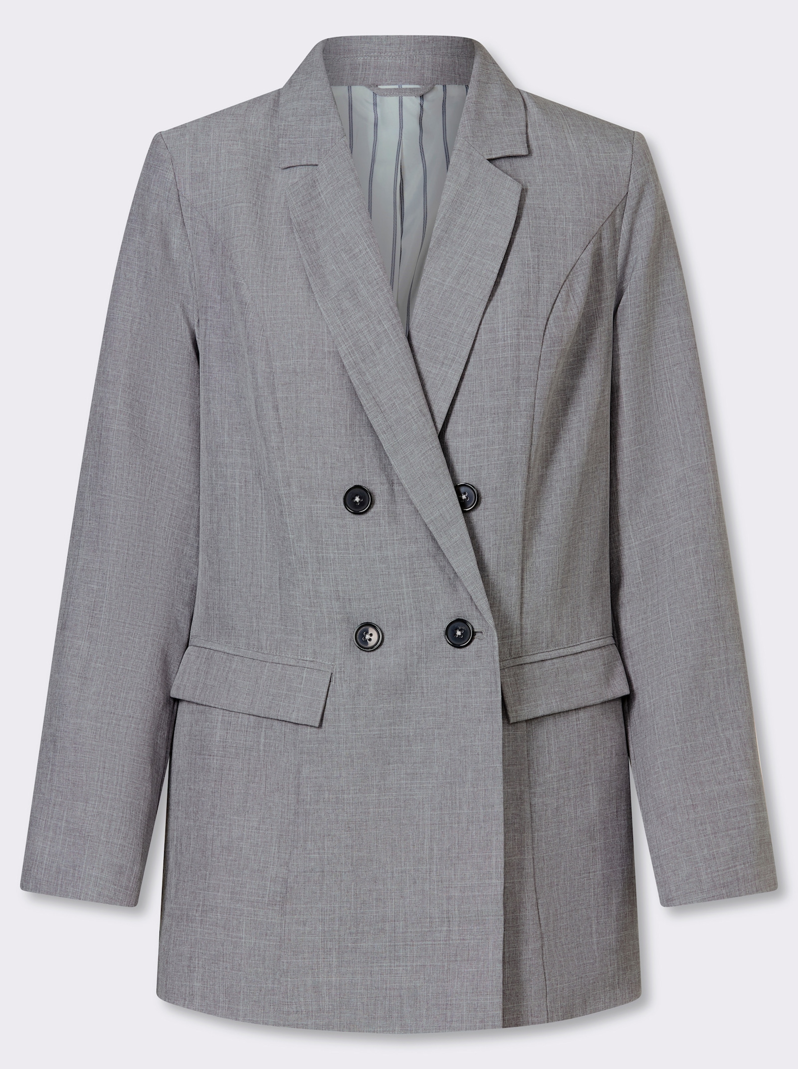 Blazer mit Pattentaschen - hellgrau-meliert