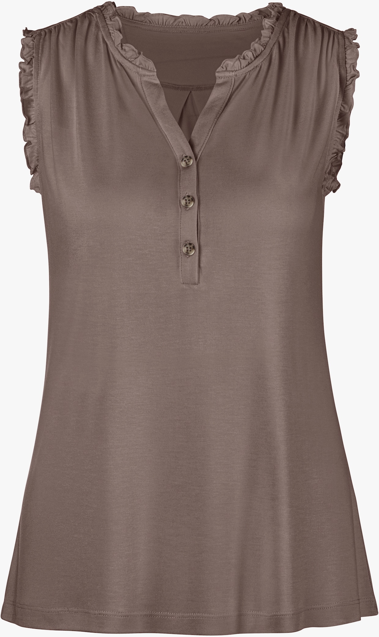 LASCANA Top met ruches - taupe