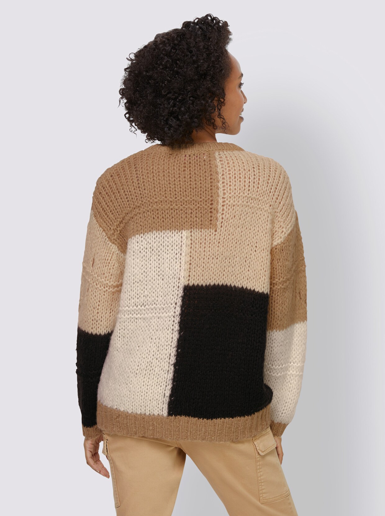 heine Pullover - schwarz-camel-gemustert