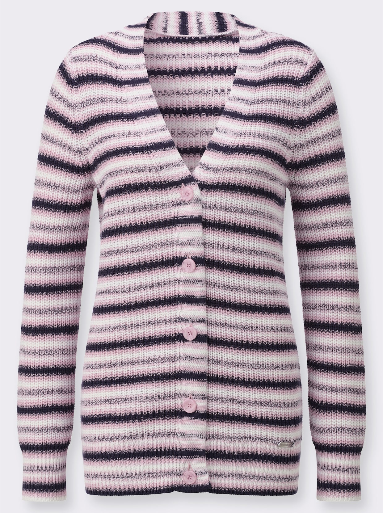 Vest met ribboorden - roze/wit