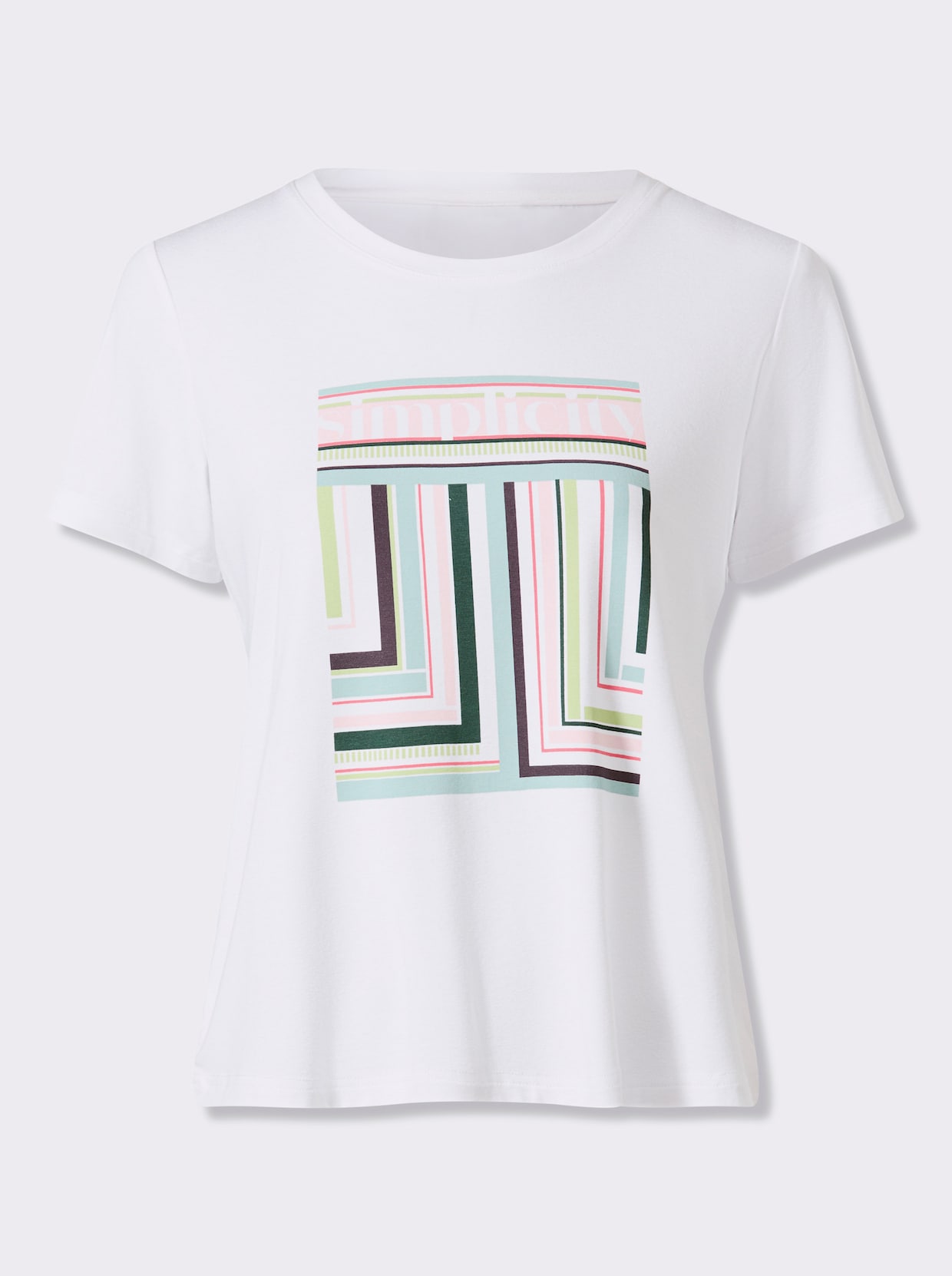 heine Kurzarmshirt - weiß-kalkmint