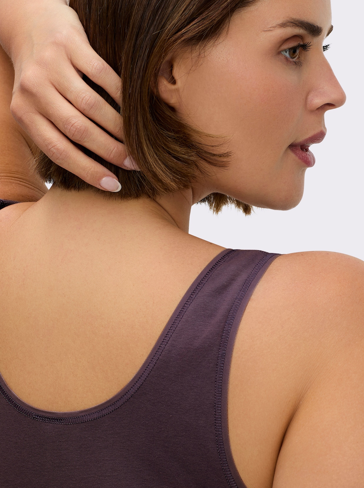 wäschepur Bustier mit doppeltem Softbund - aubergine + schwarz