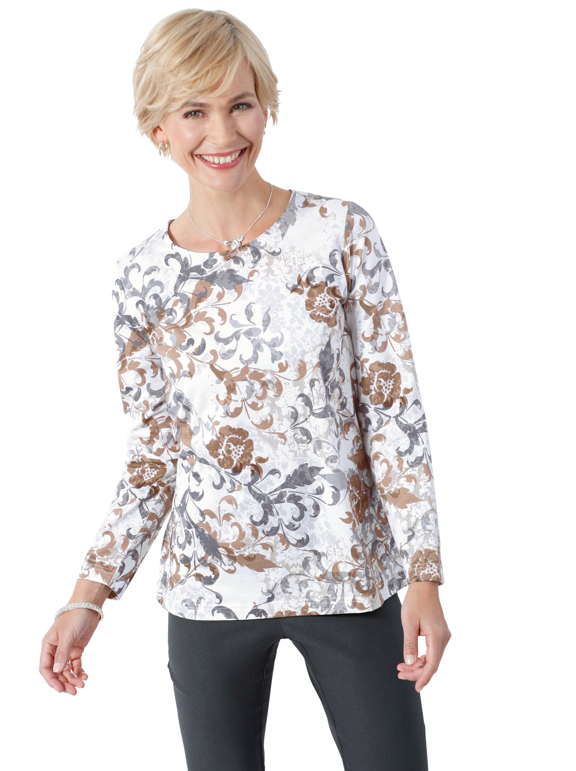 Shirt - taupe-gemustert