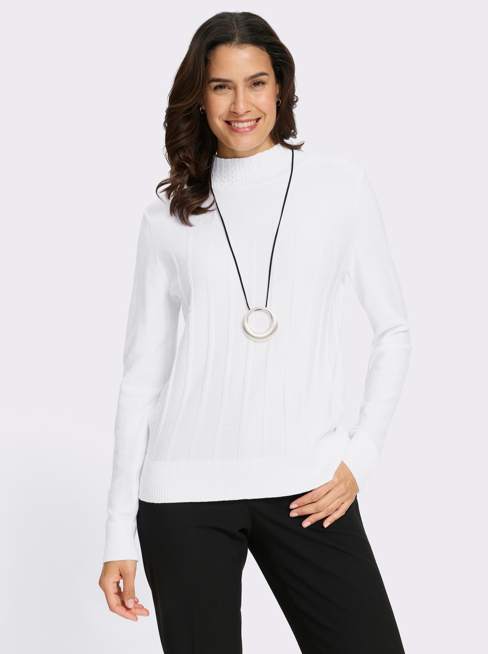 Stehkragenpullover - ecru