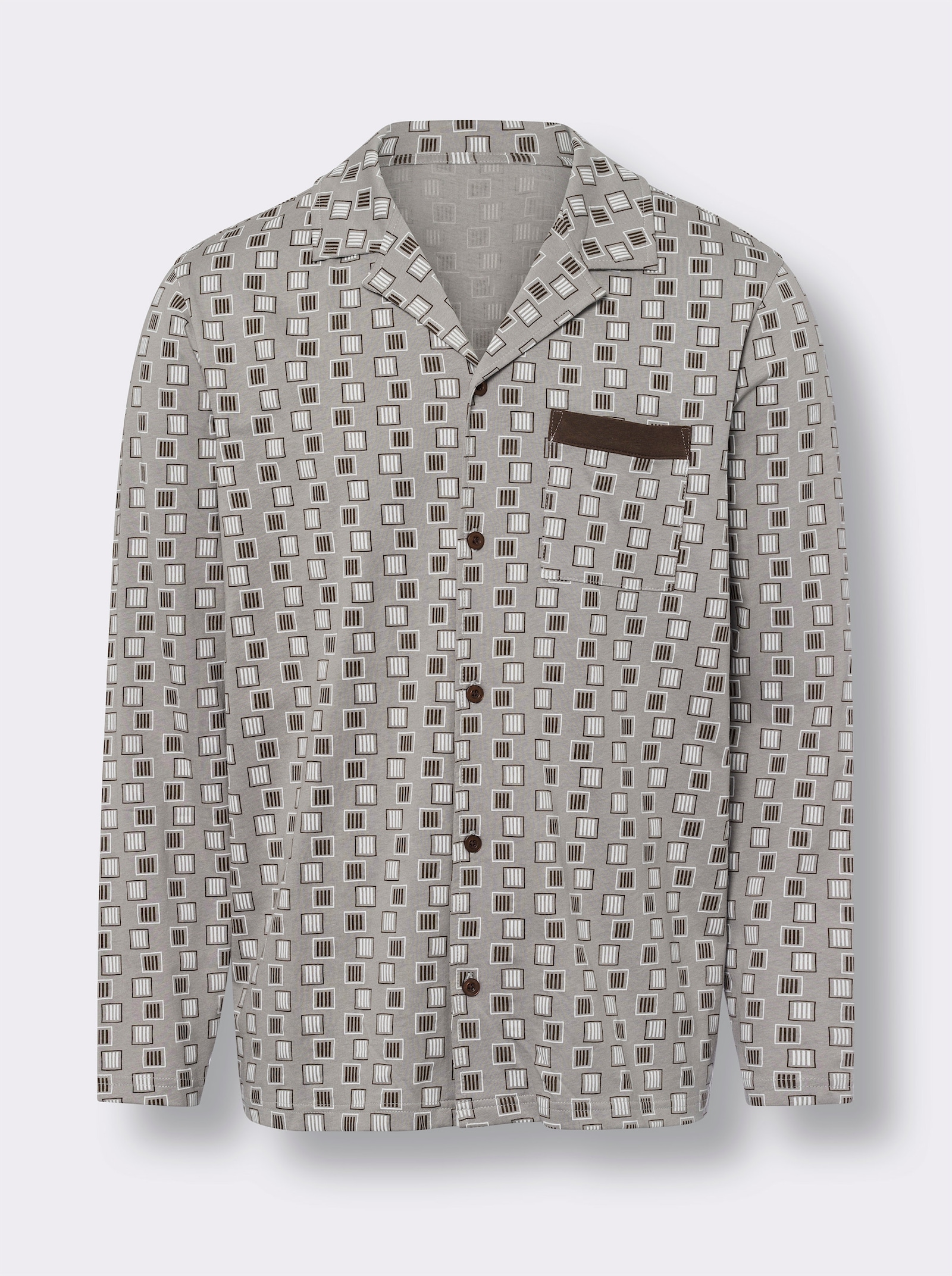 Pyžamo - sivo-čokolád. vzor