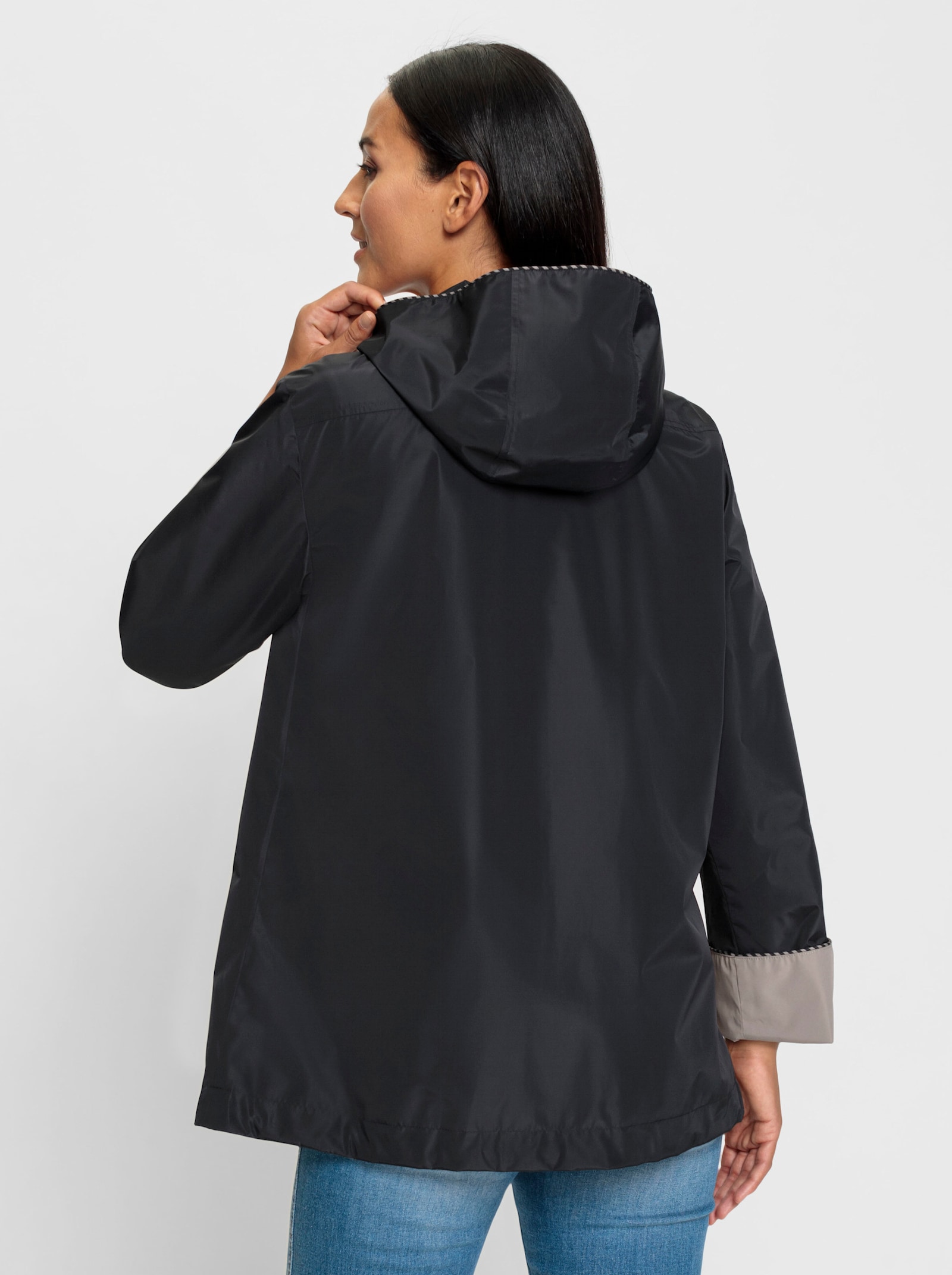 heine Wendejacke in wasserabweisender Qualität - schwarz-taupe