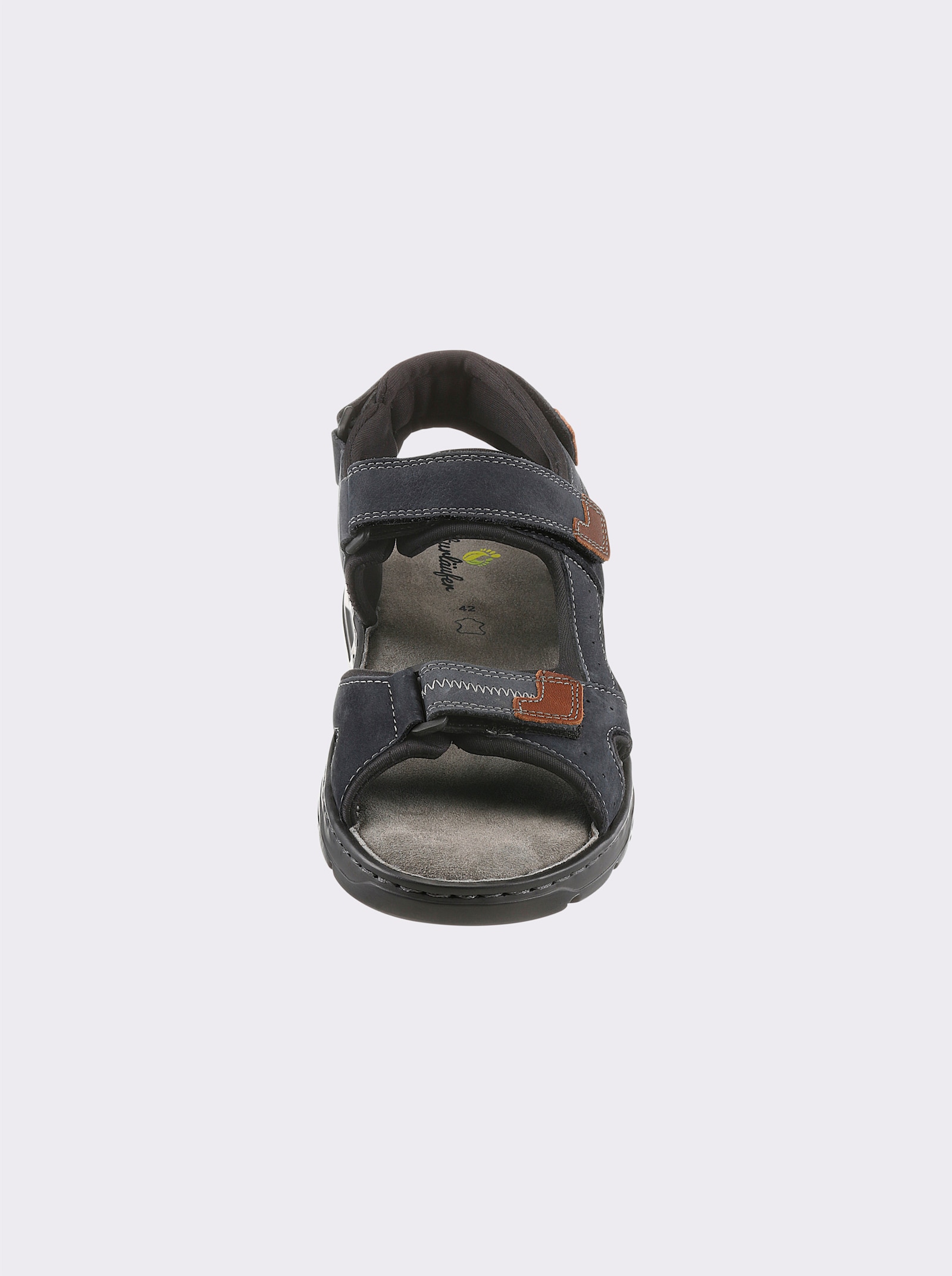 Naturläufer Sandale mit 3-fachem Klettverschluss - jeansblau