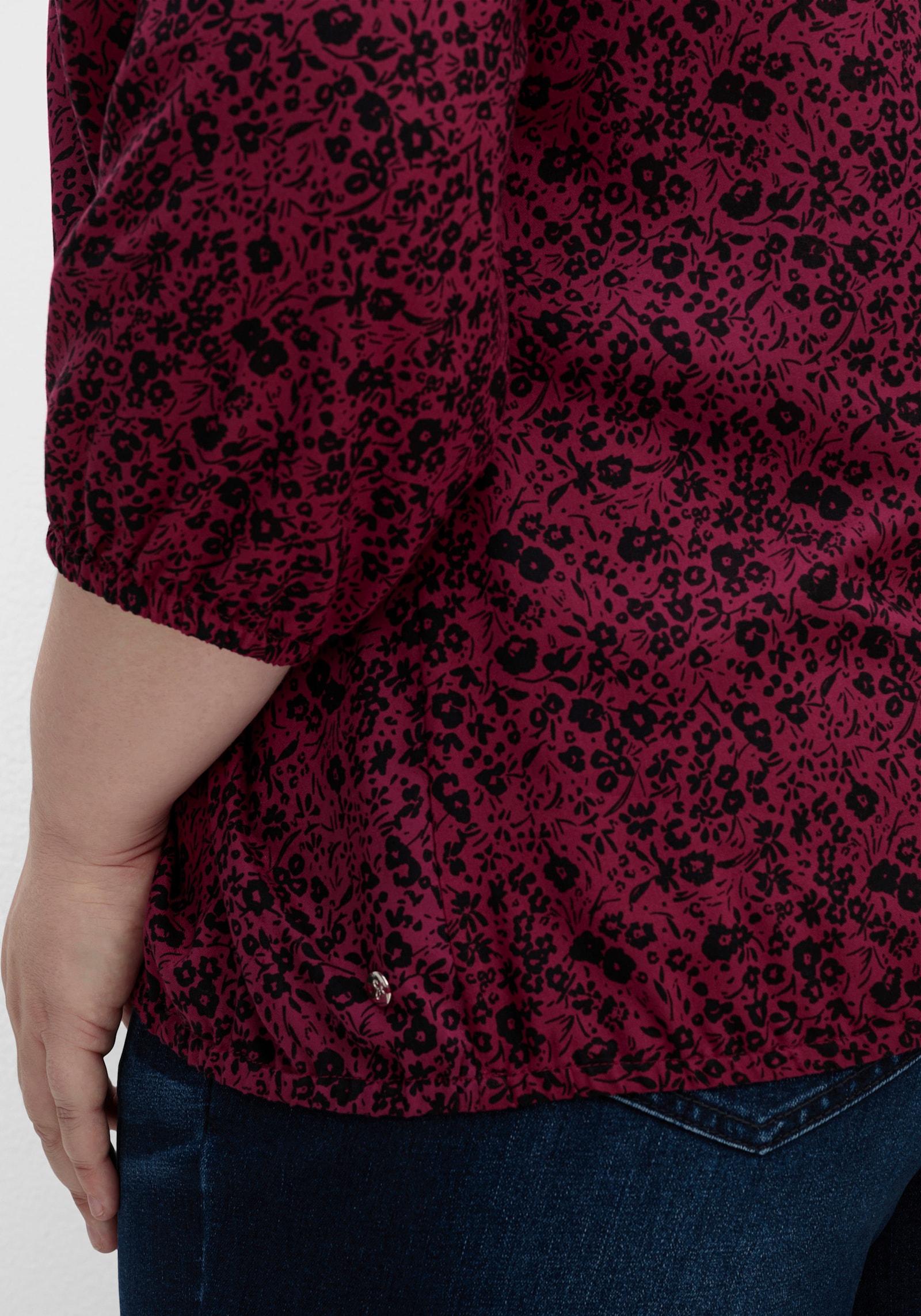 sheego Tuniek met minimalistische print - bessenrood gedessineerd