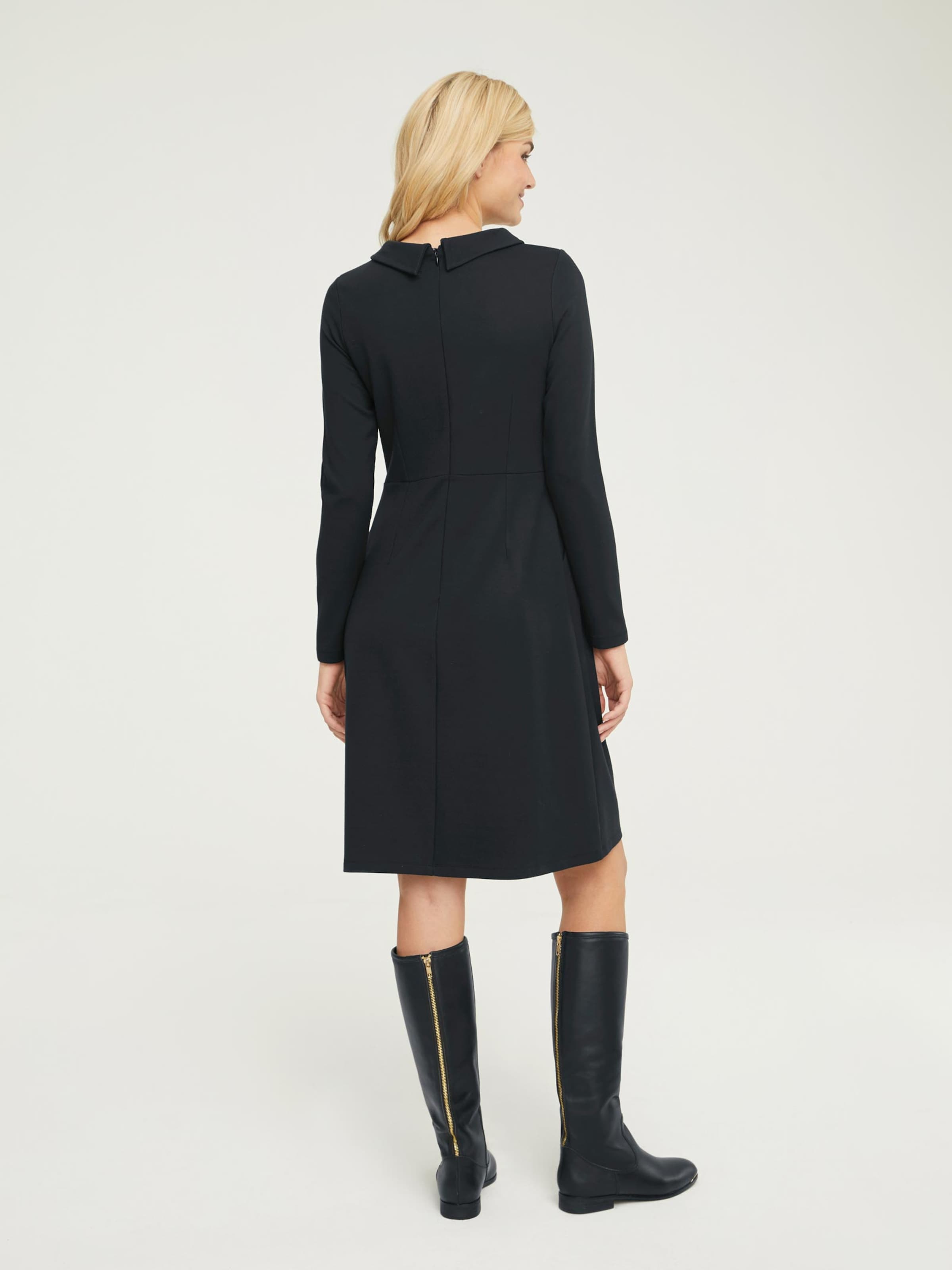 Damenmode Kleider Linea Tesini Jersey-Kleid in schwarz 