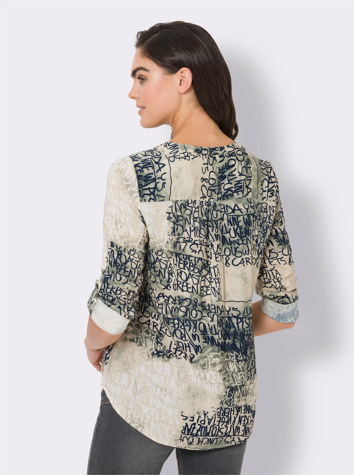 heine Blouse met print - olijf/zand bedrukt