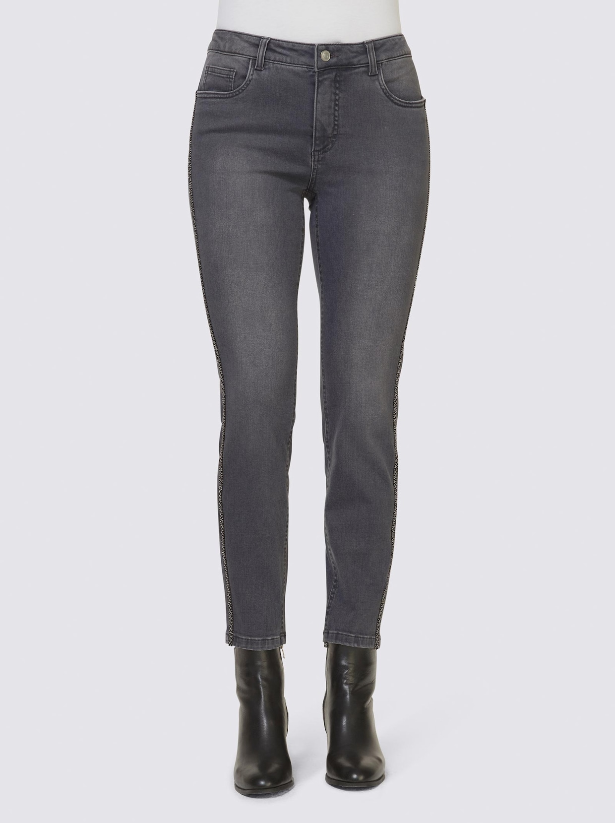 Linea Tesini Push-up-Jeans - dark grey-denim